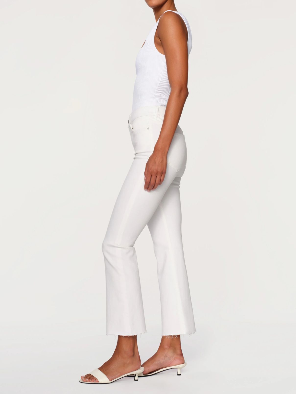 DL 1961 Bridget Boot Hi Rise Crop in White