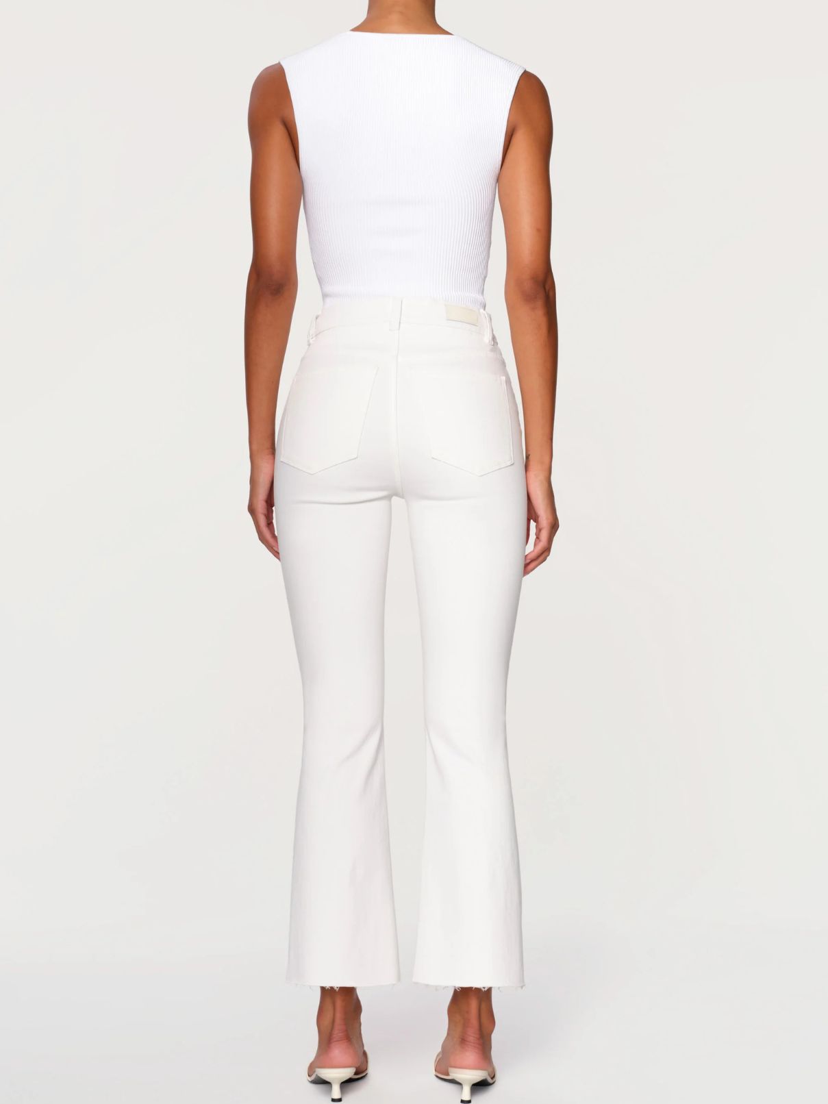 DL 1961 Bridget Boot Hi Rise Crop in White