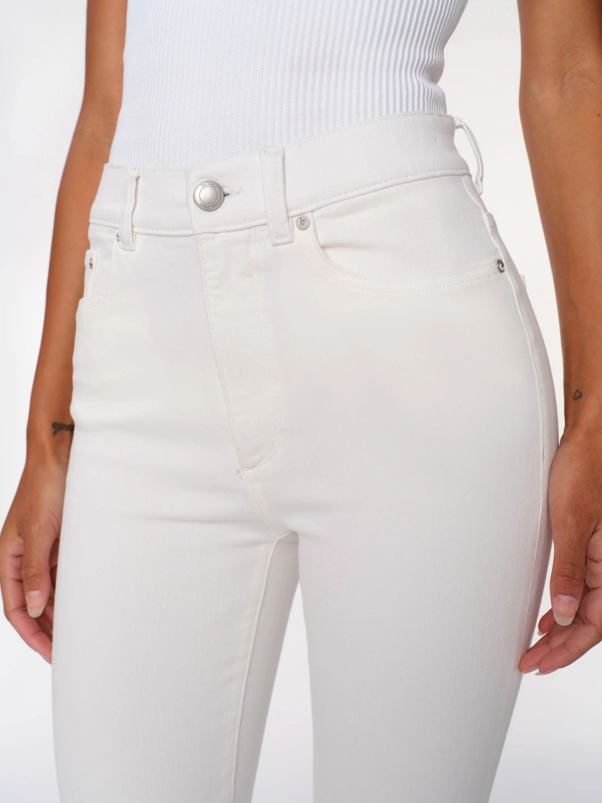 DL 1961 Bridget Boot Hi Rise Crop in White