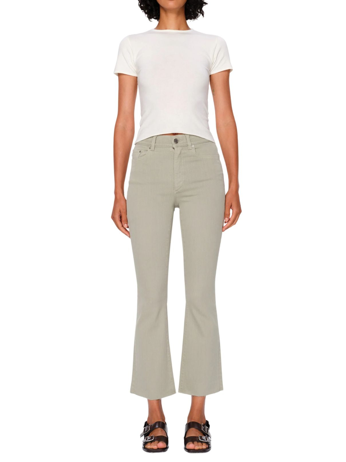 DL 1961 Bridget Hi Rise Crop Jean in Dried Sage