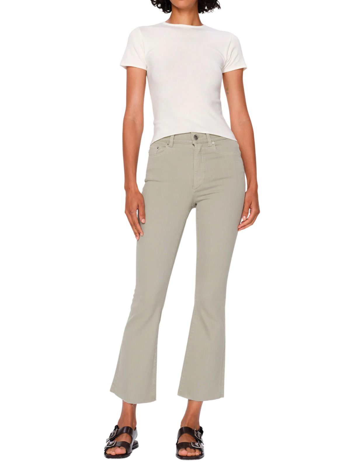 DL 1961 Bridget Hi Rise Crop Jean in Dried Sage