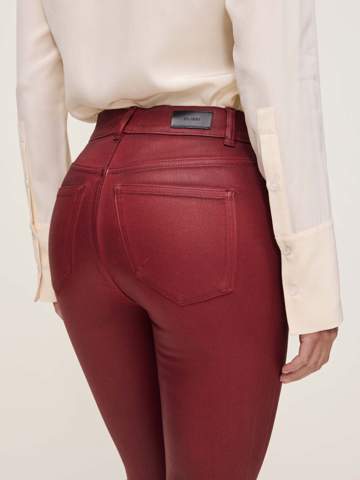 DL 1961 Denim Bridget Boot Hr Crop Jean in Cherry Coated