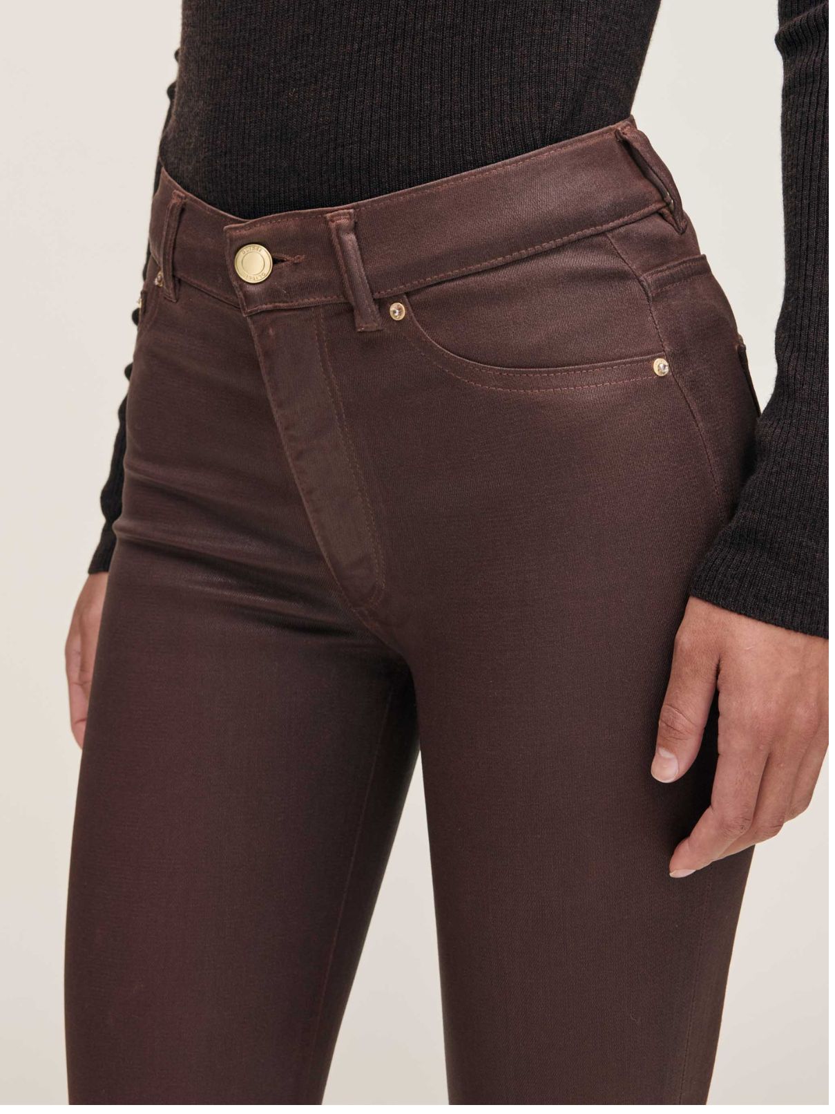DL 1961 Denim Bridget Boot Hr Crop Jean in Toffee Coated
