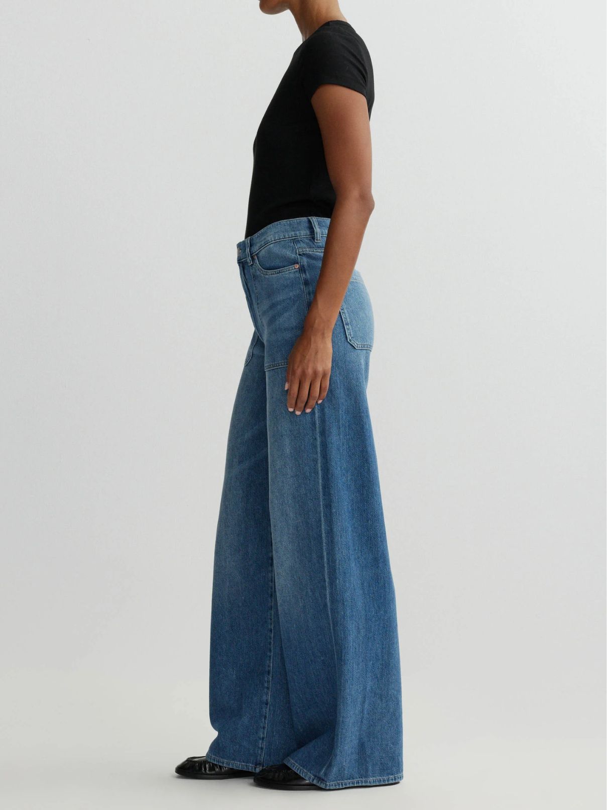 DL 1961 Denim Hepburn Wide Leg in Meadow Lake