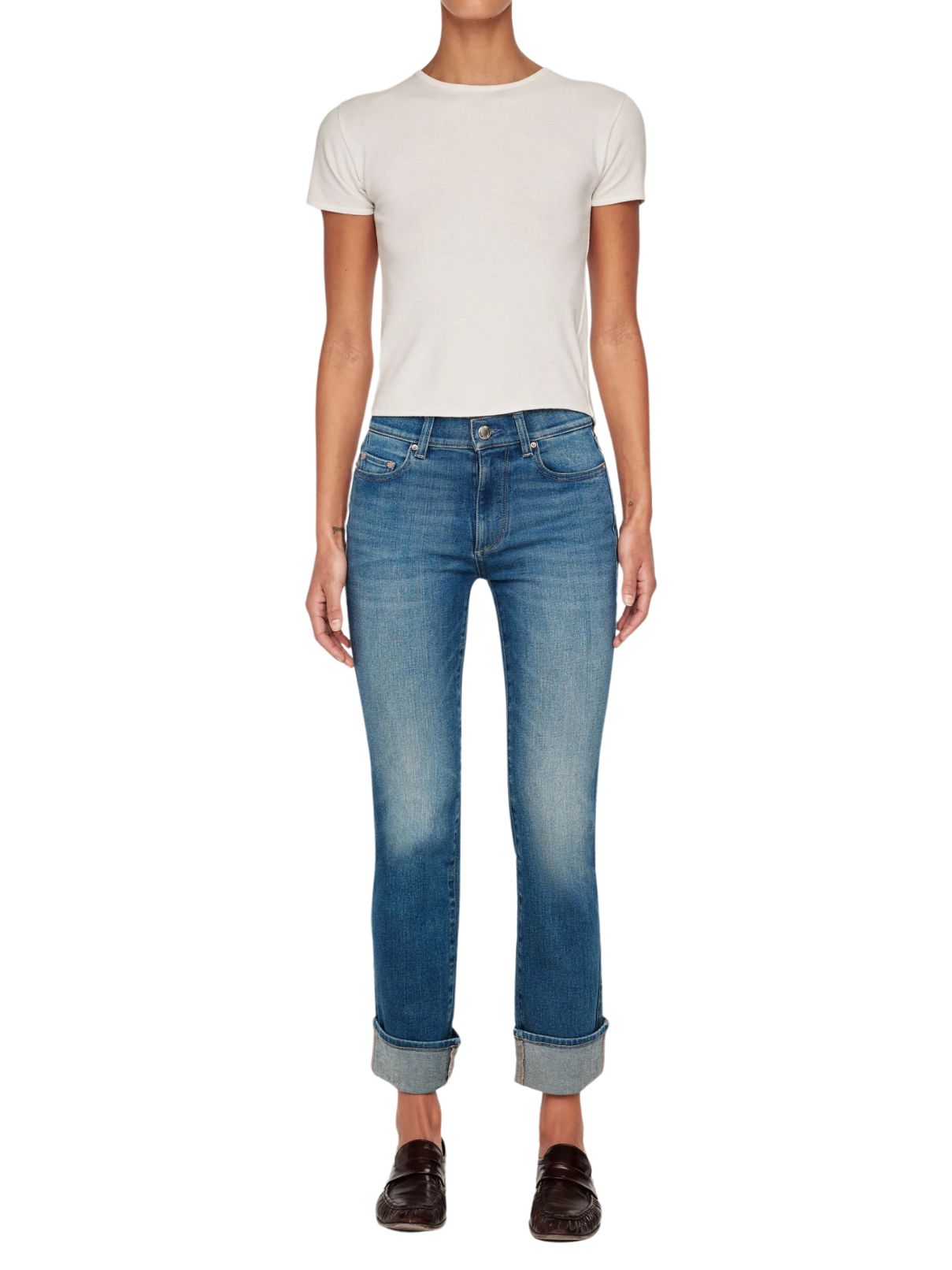 DL 1961 Mara Straight Mid Rise Ankle Hulton Cufted