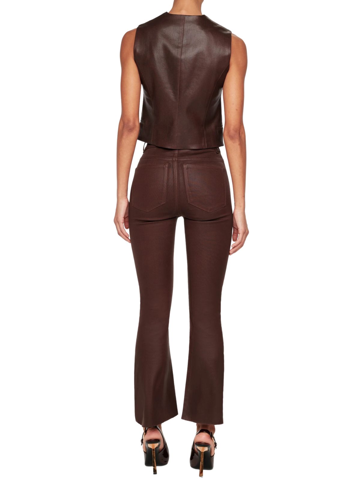 DL1961 Bridget Coated Boot Cropped in Walnut