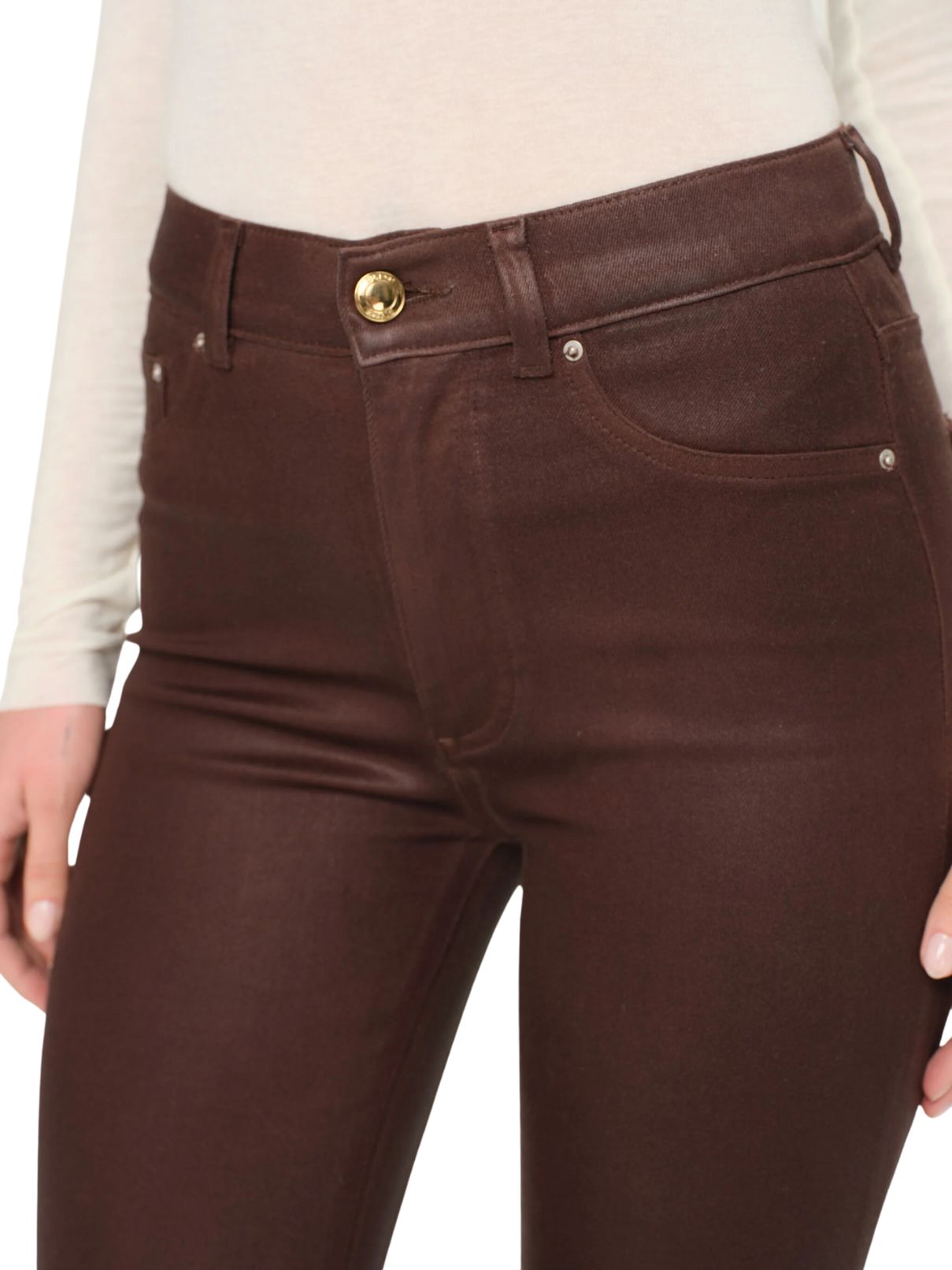 DL1961 Bridget Coated Boot Cropped in Walnut