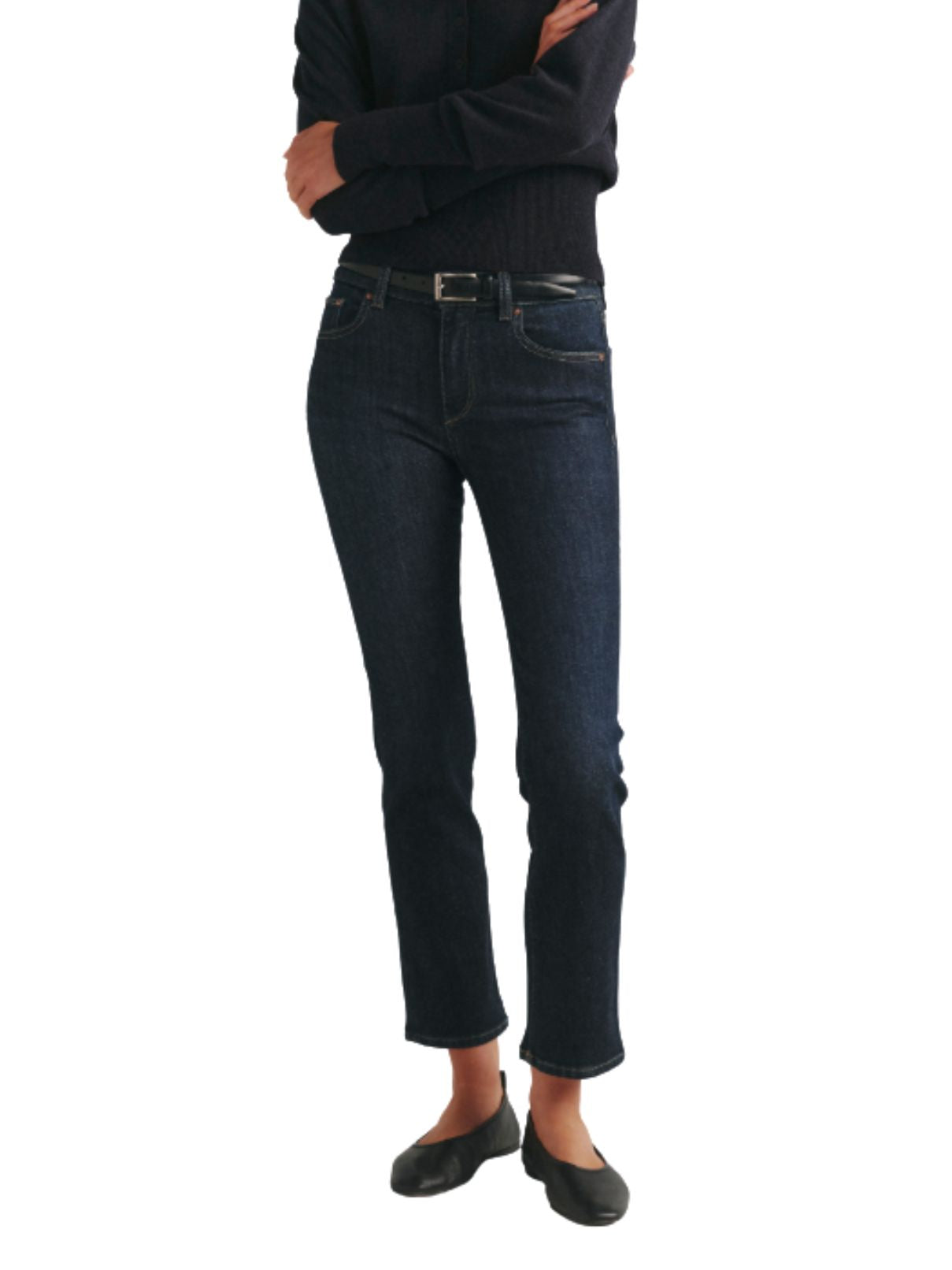 DL1961 Mara Straight Mid Rise Instasculpt™ Ankle Jeans in Crescent Harbor