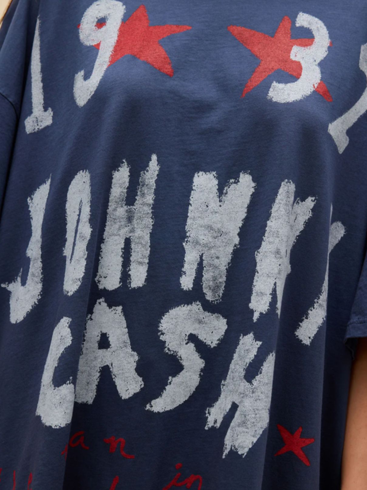 Daydreamer Johnny Cash Doodles OS Tee in Vintage Navy