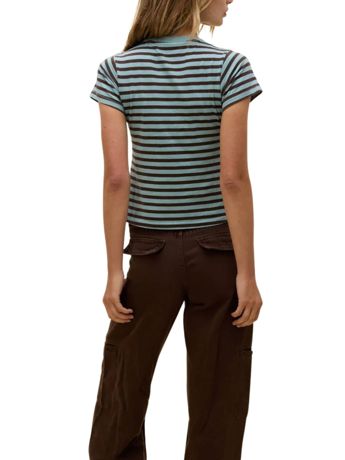 Daydreamer Stripe Vintage Tee in Cloud Blue