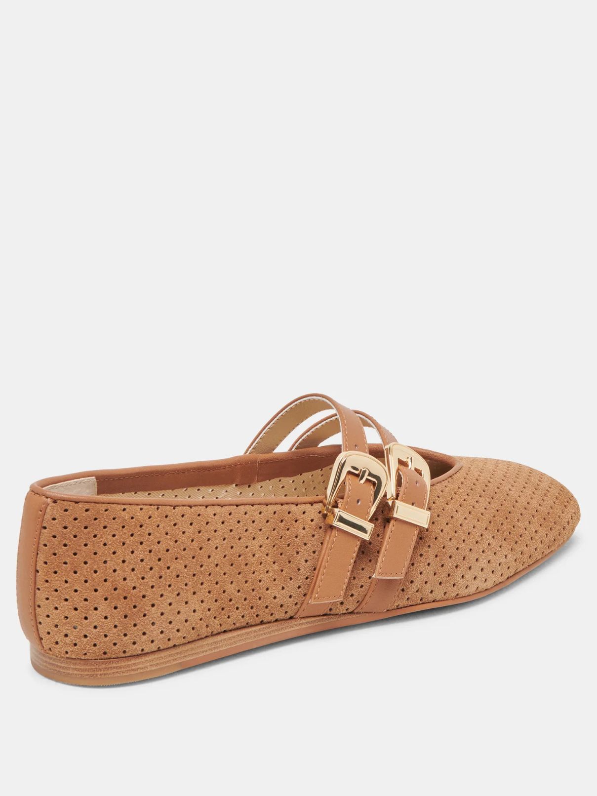 Dolce Vita Baylee Flat in Perforated Pecan Suede