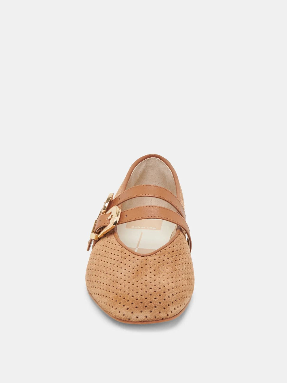 Dolce Vita Baylee Flat in Perforated Pecan Suede
