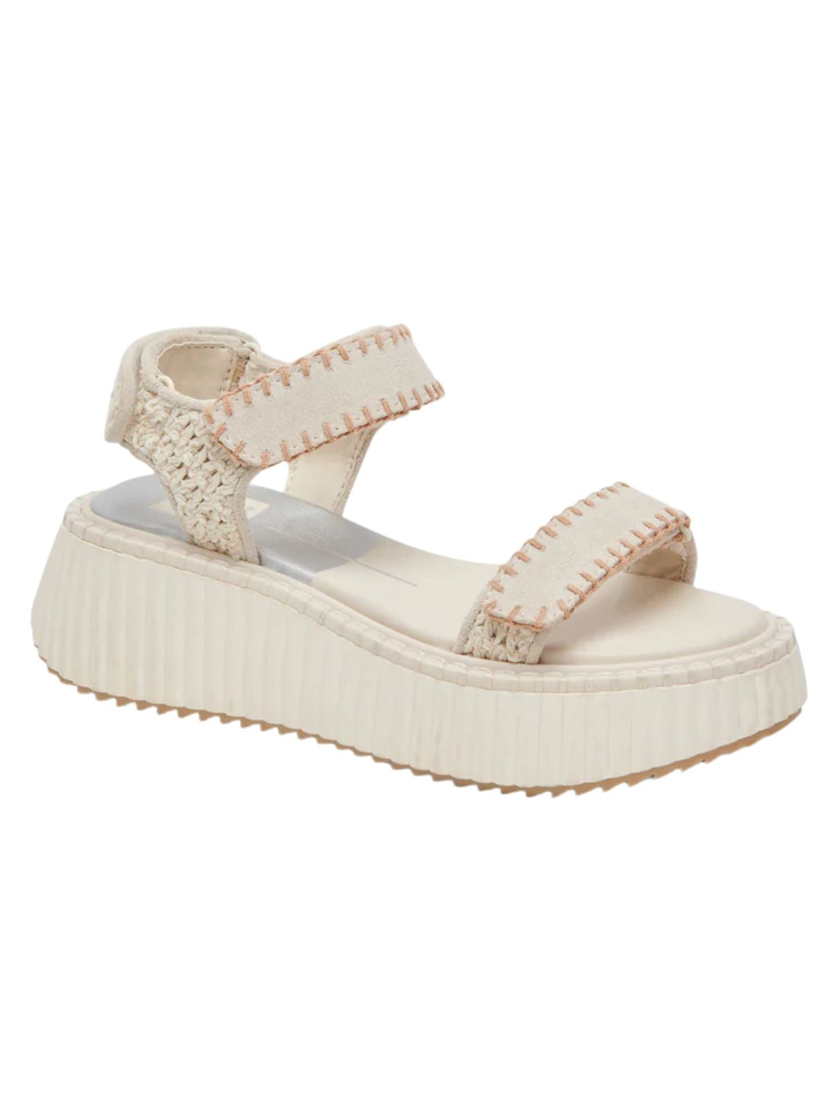 Dolce Vita Debra Sandal in Ivory Suede Leather
