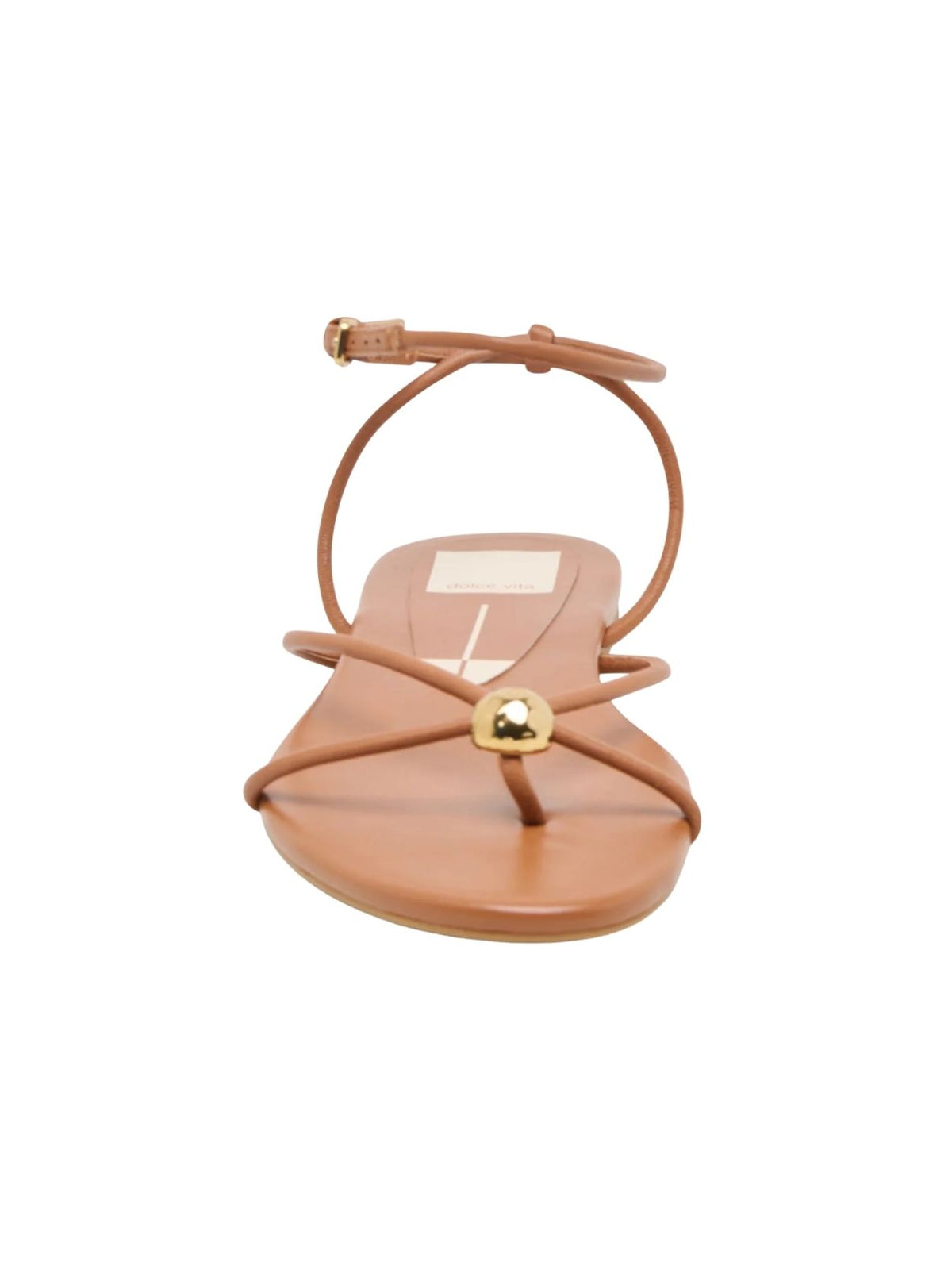 Dolce Vita Kenley Leather Flat Sandals in Saddle