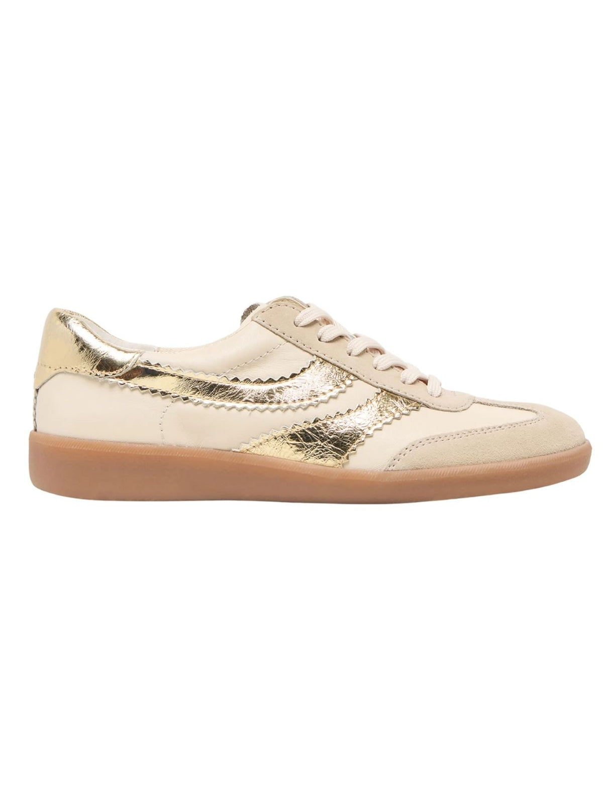 Dolce Vita Merit Sneakers in White/Gold Leather