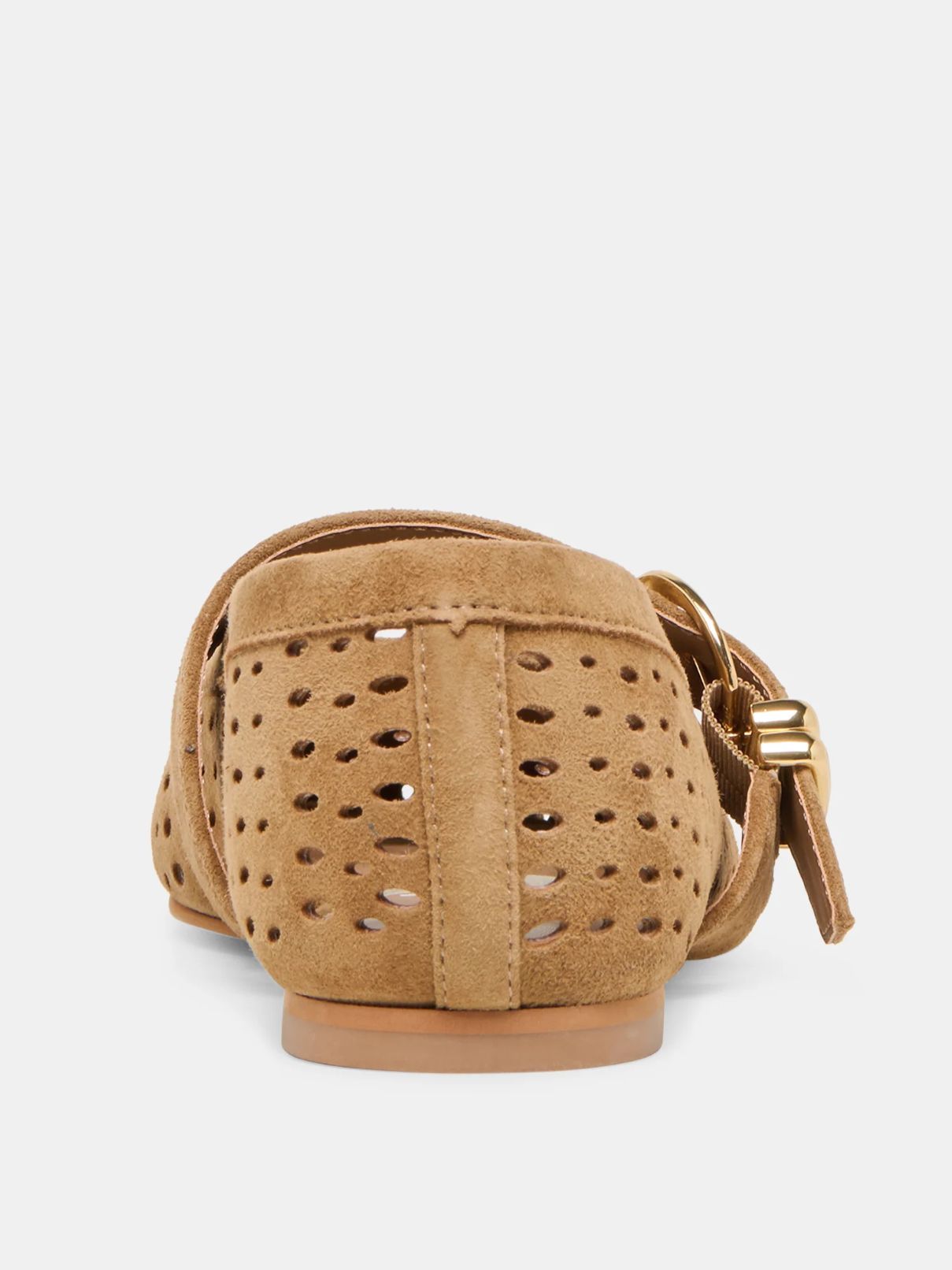 Dolce Vita Mikel Flat in Lt Brown Perforated Suede