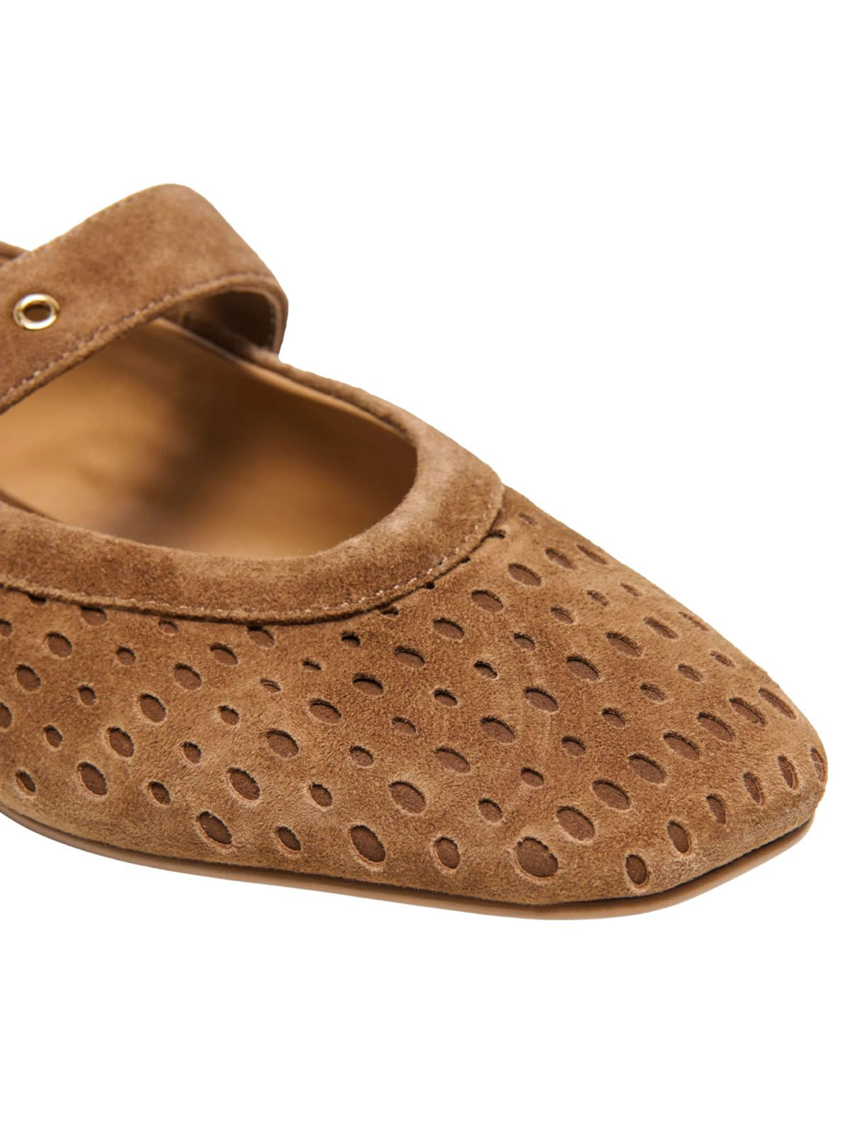 Dolce Vita Mikela Perforated Suede Ballet Flats in Cocoa
