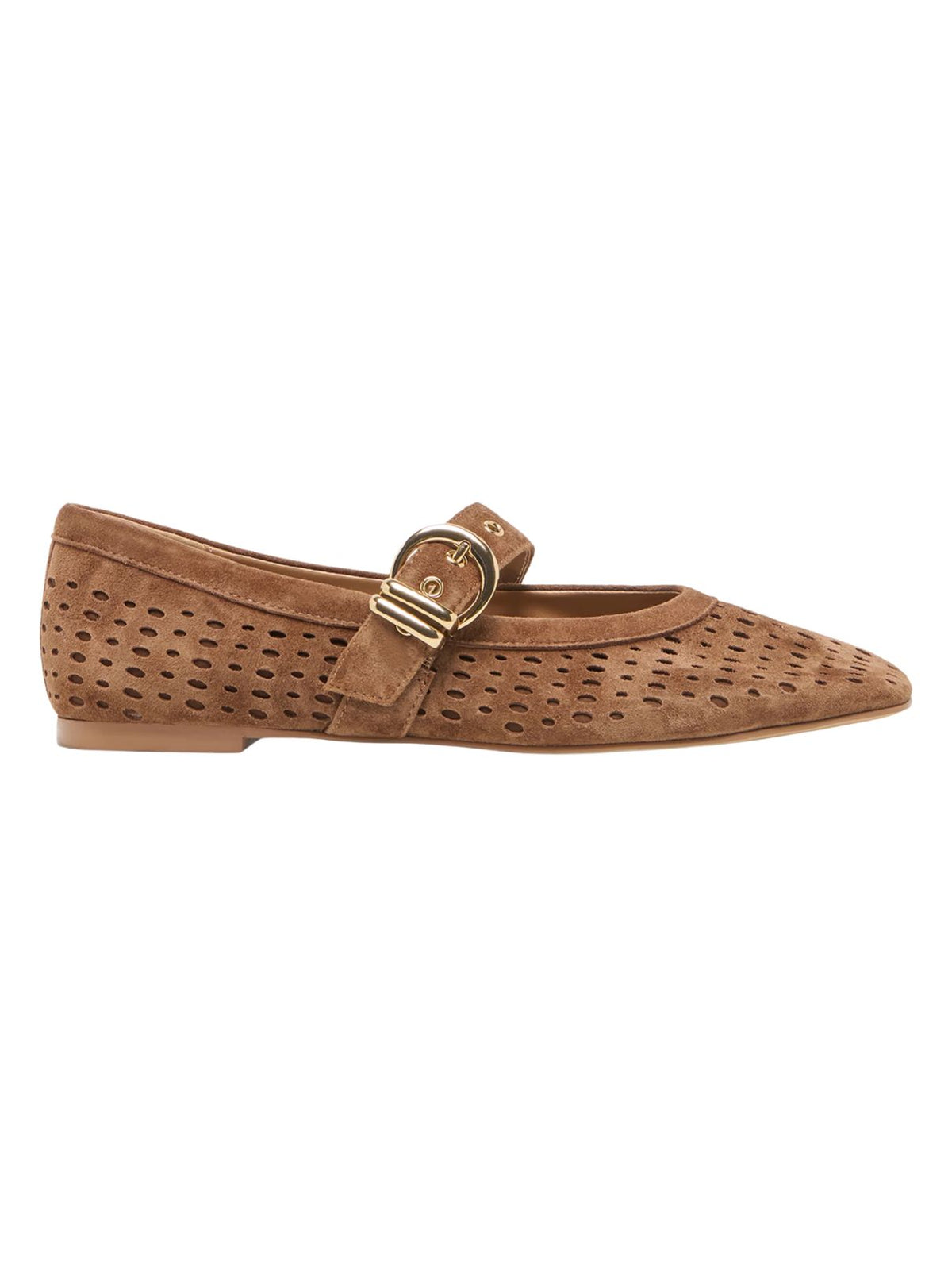 Dolce Vita Mikela Perforated Suede Ballet Flats in Cocoa