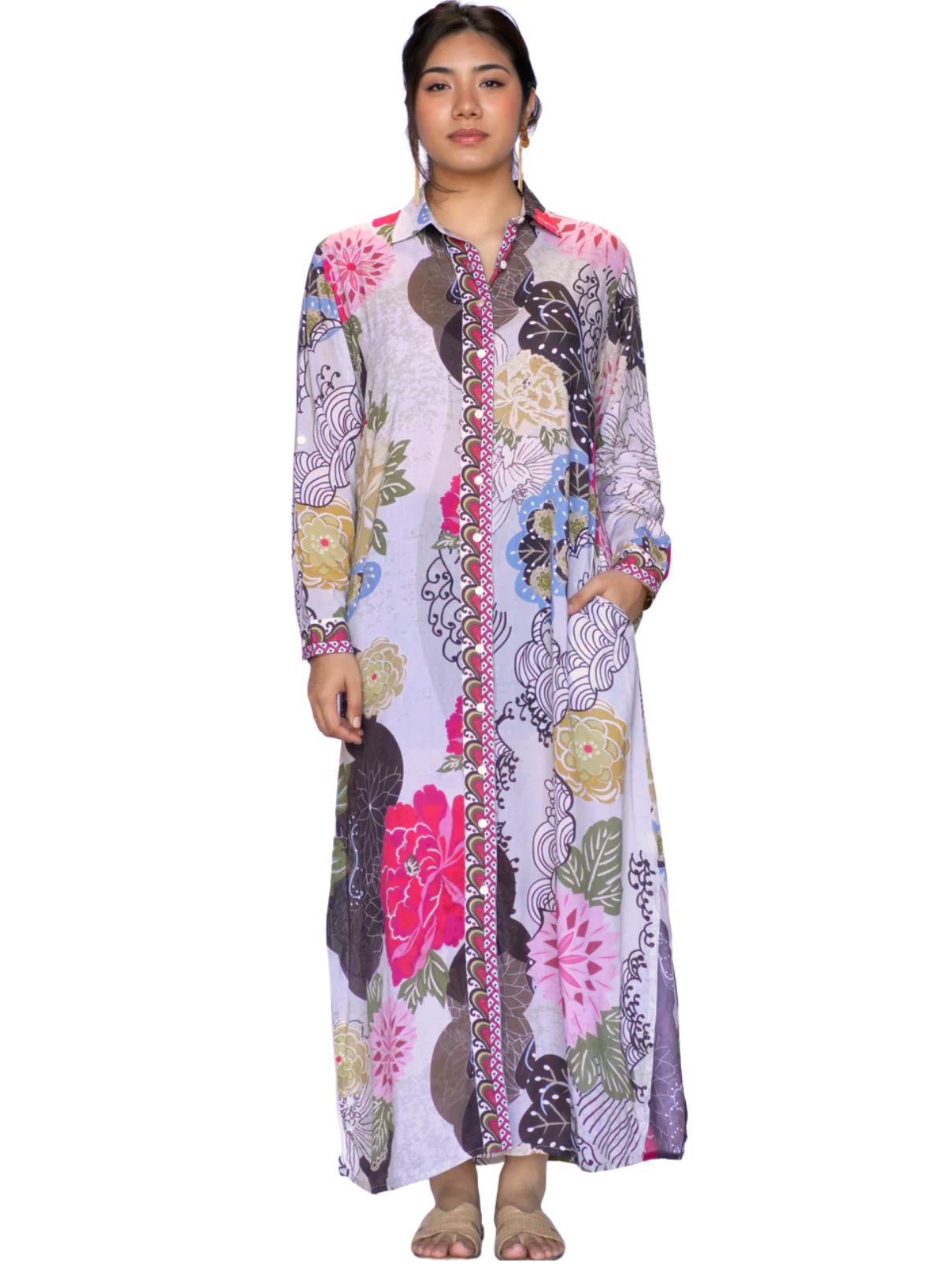 Dolma Seraphina Shirt Dress in Beige Brown