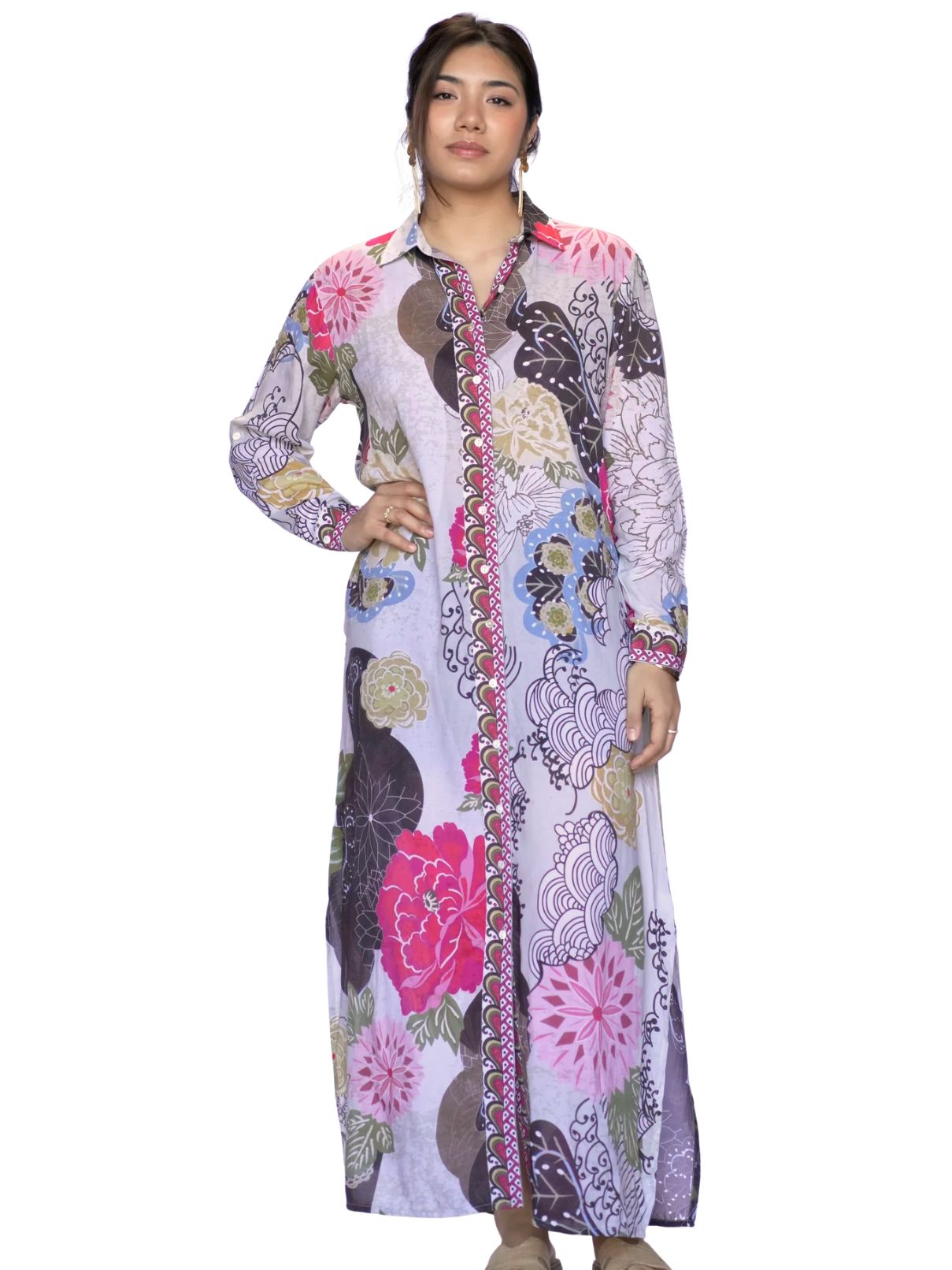 Dolma Seraphina Shirt Dress in Beige Brown