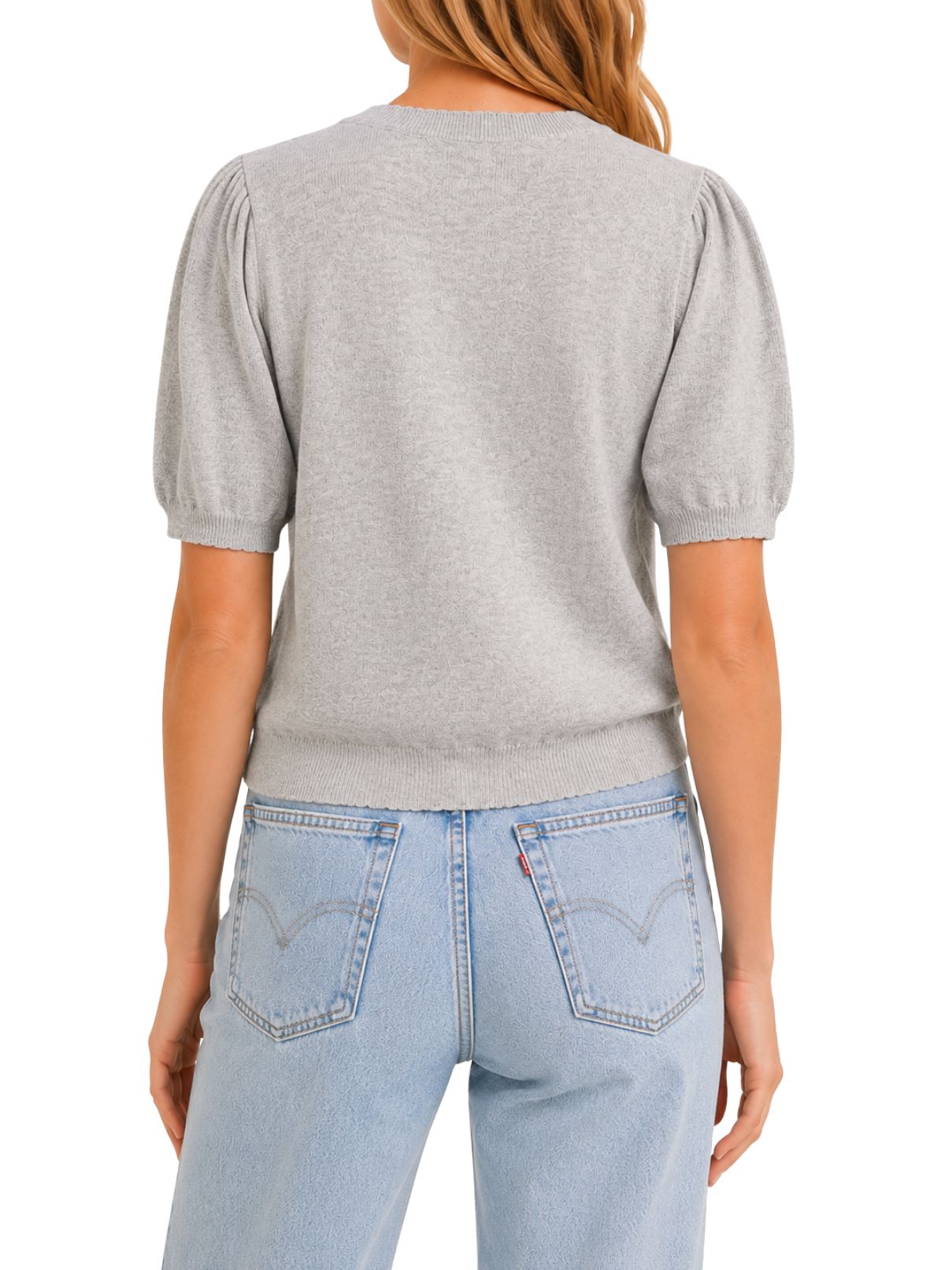Dylan Blair Short Sleeve Cardigan – Heather Gray