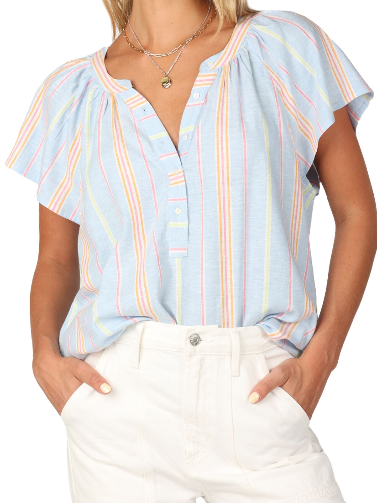 Dylan Charlie Blouse in Multi Stripe