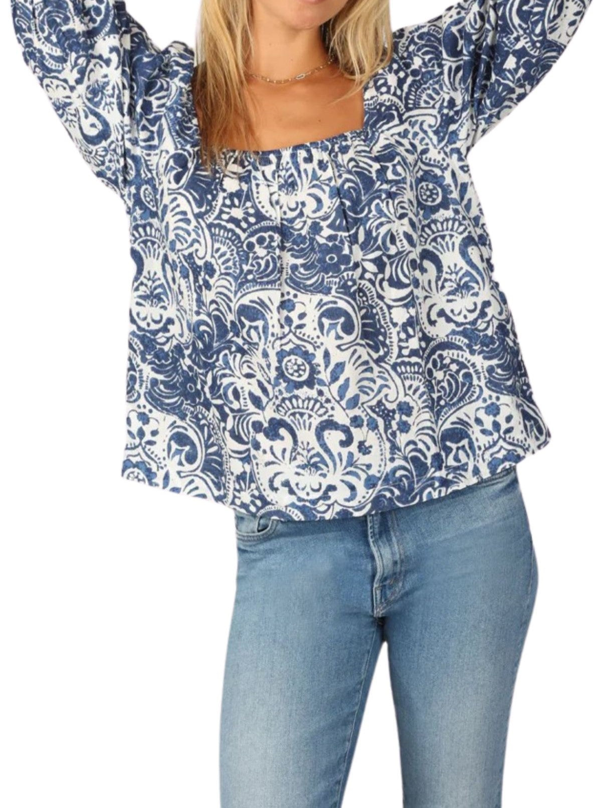 Dylan Emma Blouse in Indigo