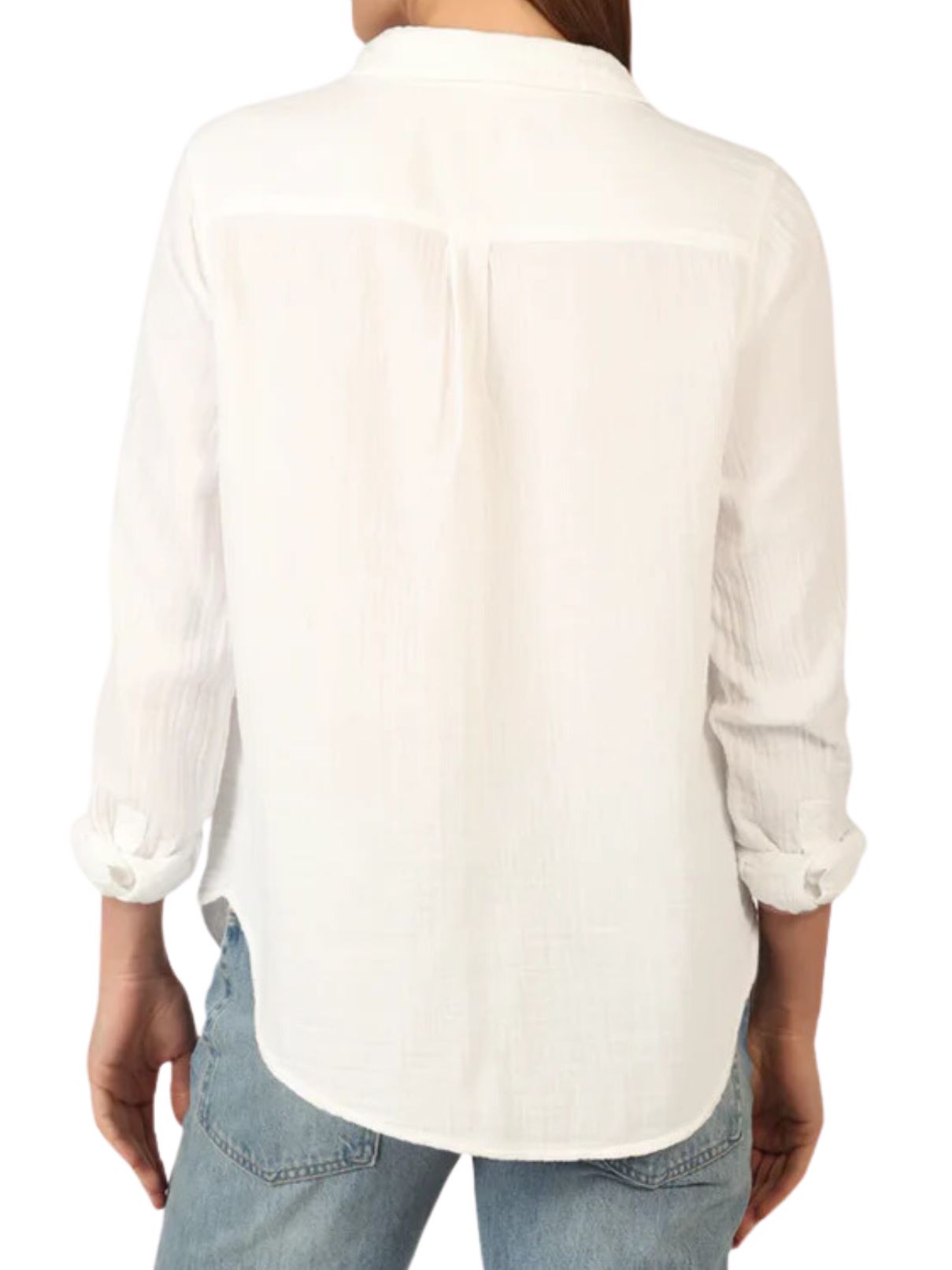 Dylan Gauze Taylor Shirt in White