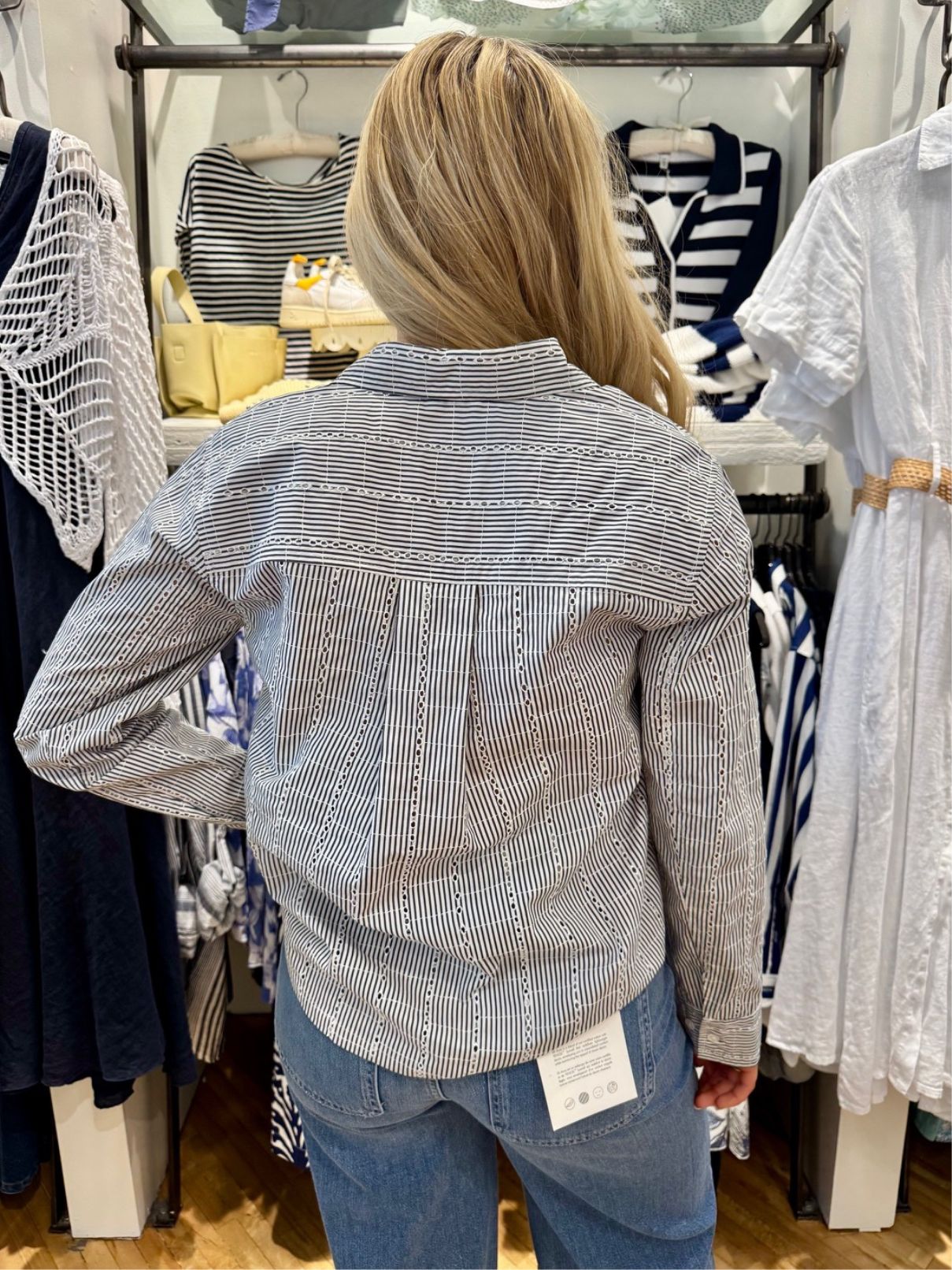 Dylan Mara Button Shirt in Blue/White