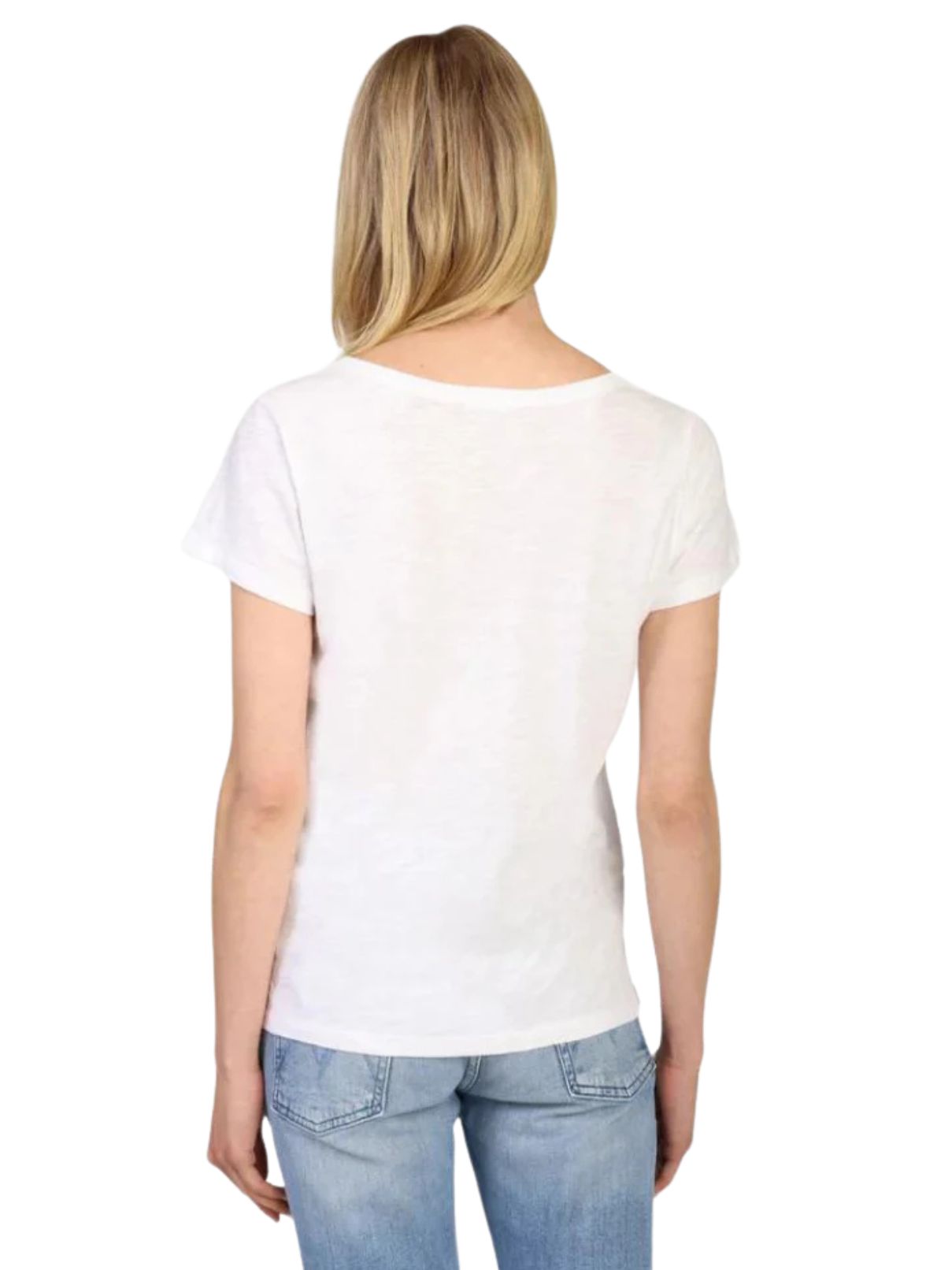 Dylan Modern Deep V Tee in White