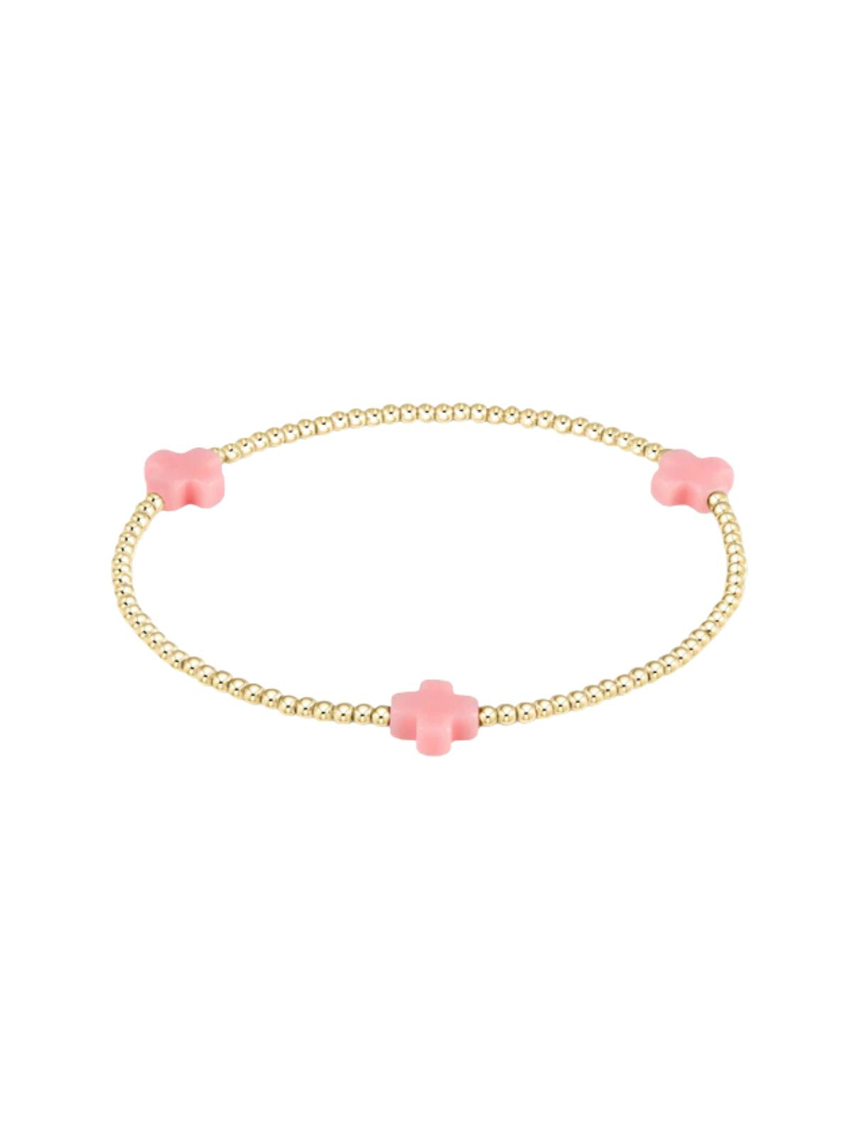 E Newton 3MM Cross Bracelet in Pink