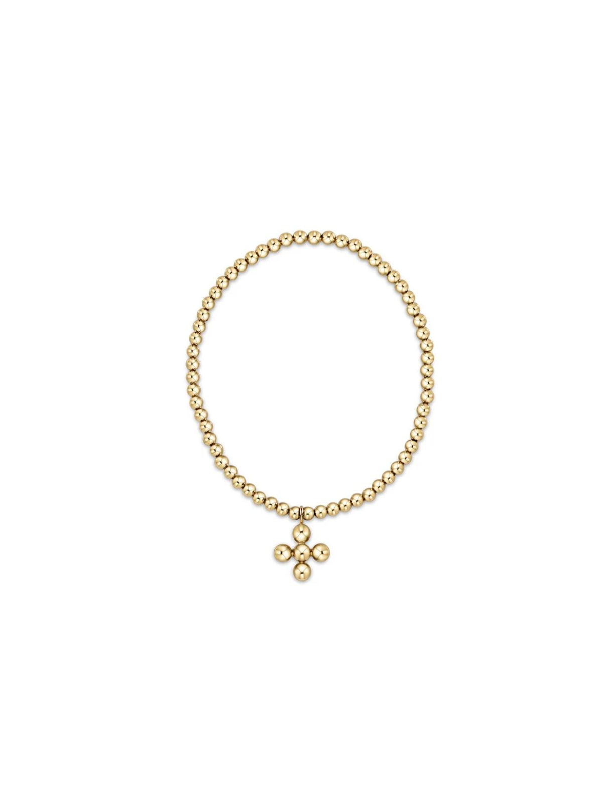 E Newton Signature Cross Bracelet in 3MM Gold