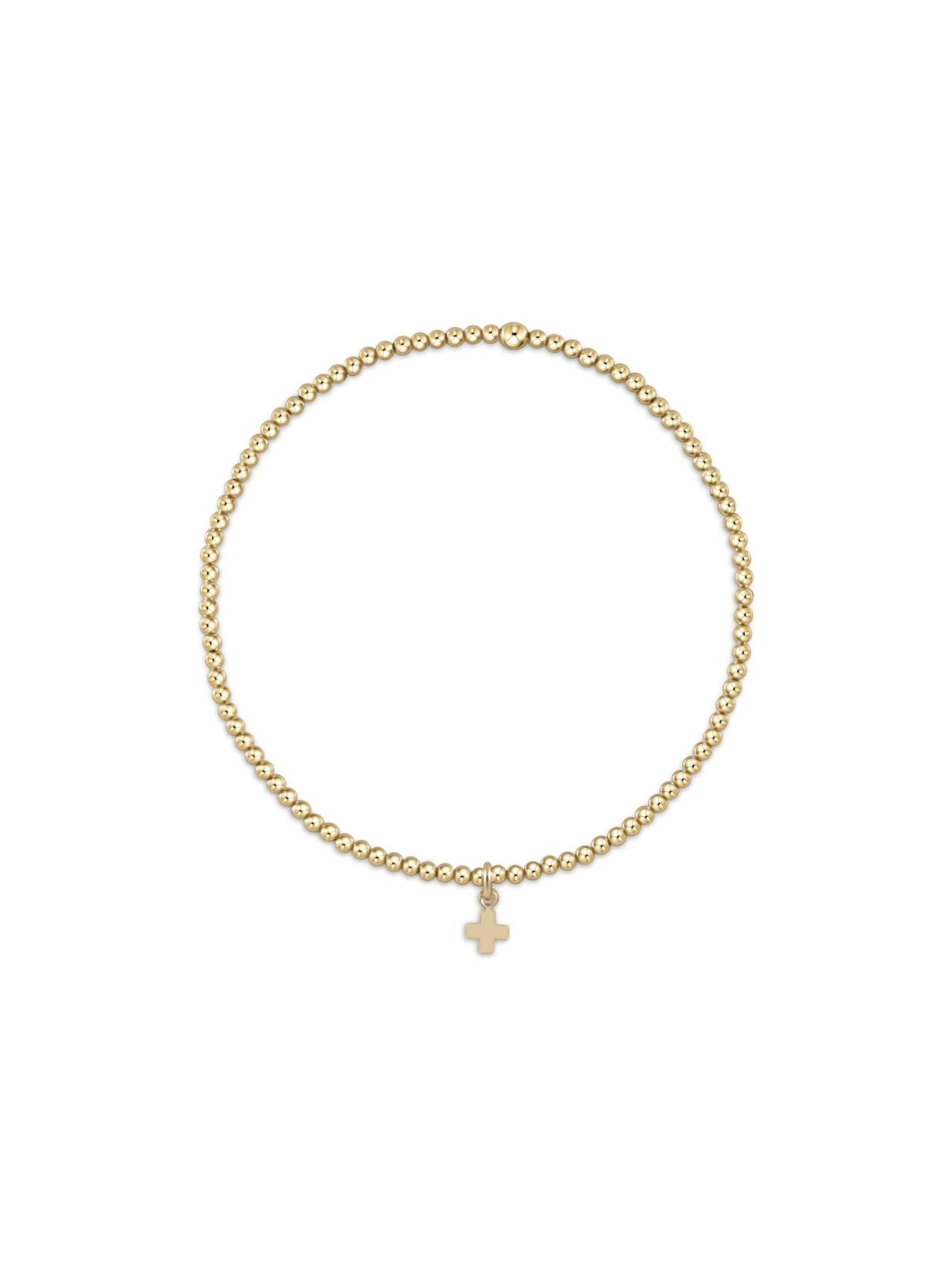 Enewton Classic Gold 2mm Bracelet – Signature Cross Small Gold Charm