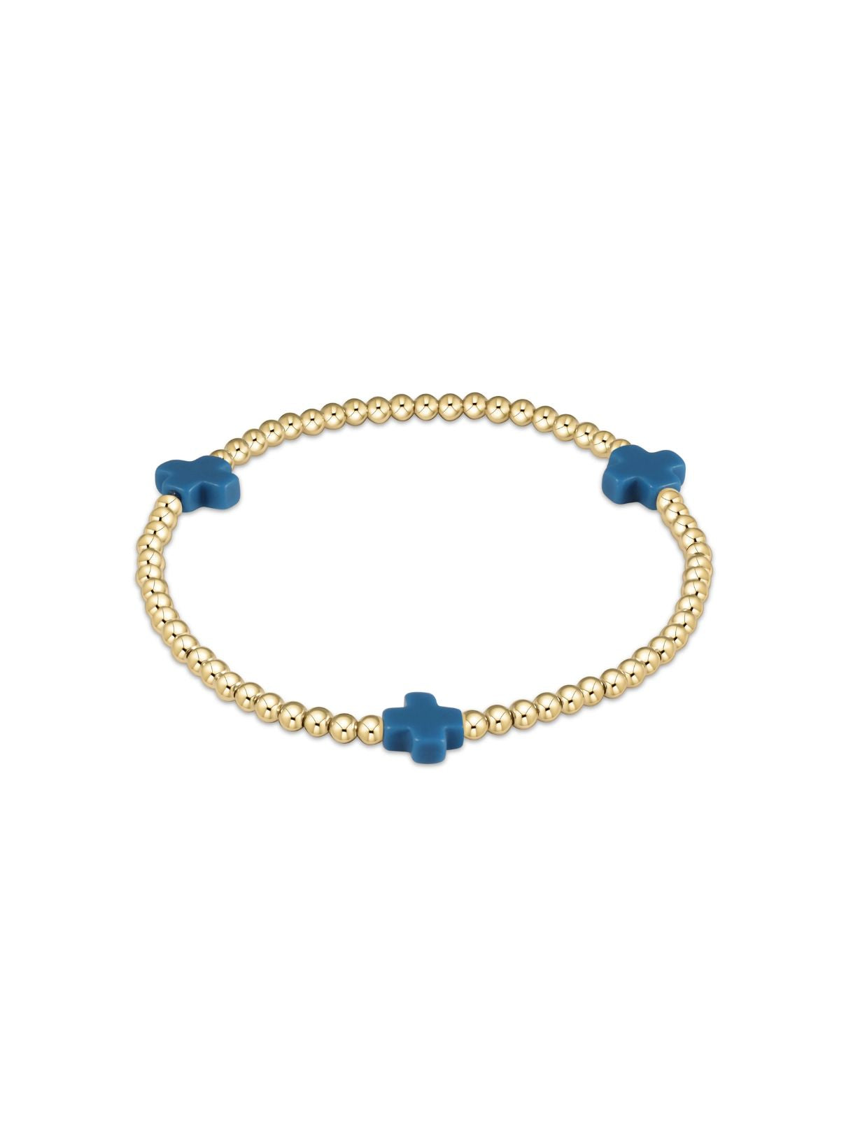 Enewton Signature Cross 3mm Gold Bracelet in Cobalt