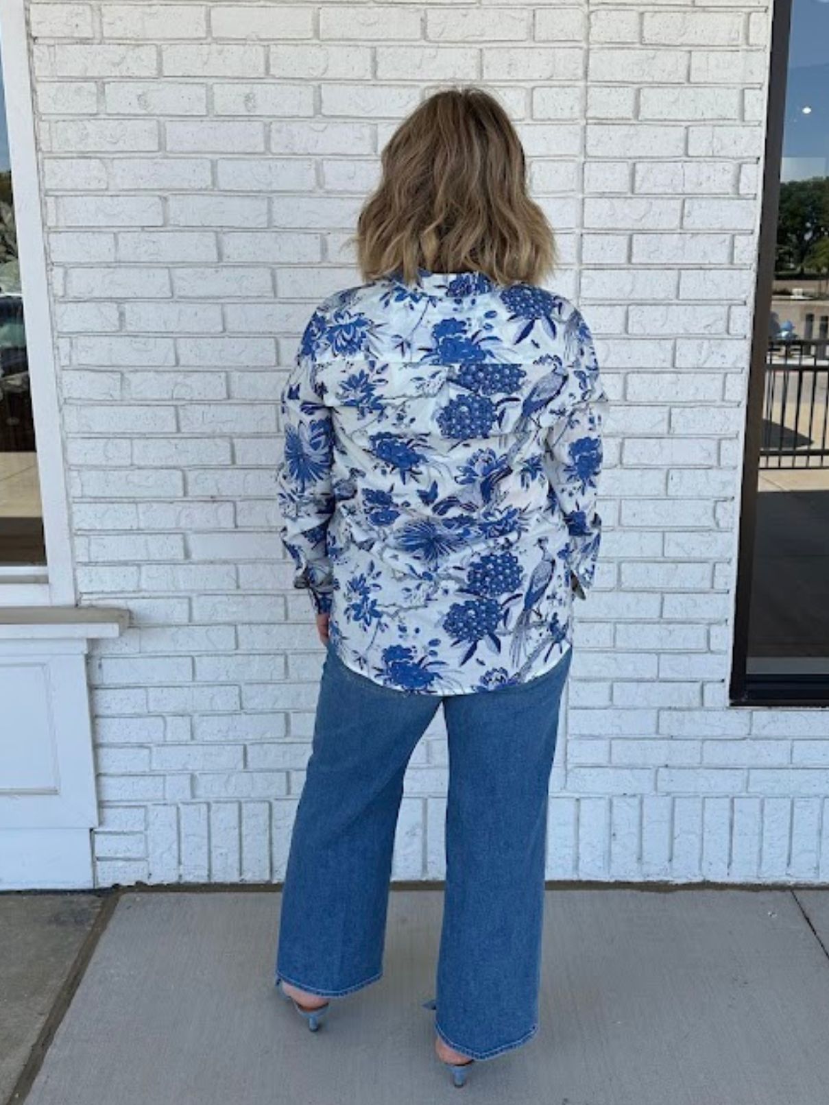 Fitz and Willa Russell Shirt Blue Toile