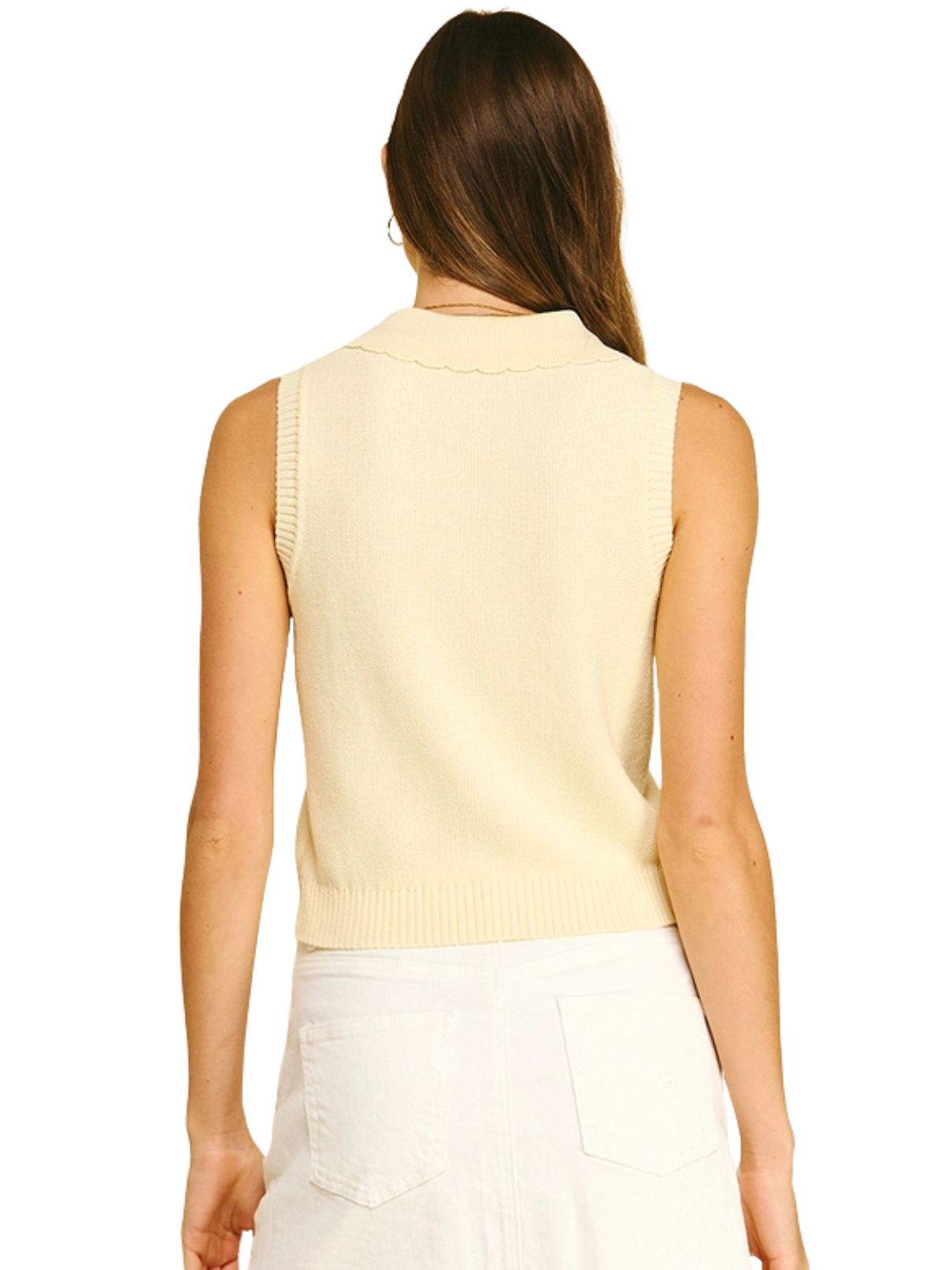 Floral Embroidered Top in Lemon