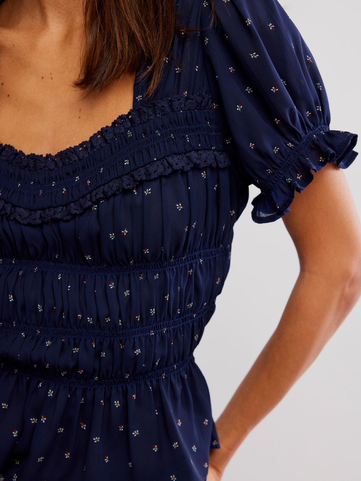 Free People Adore You Blouse in Peacoat
