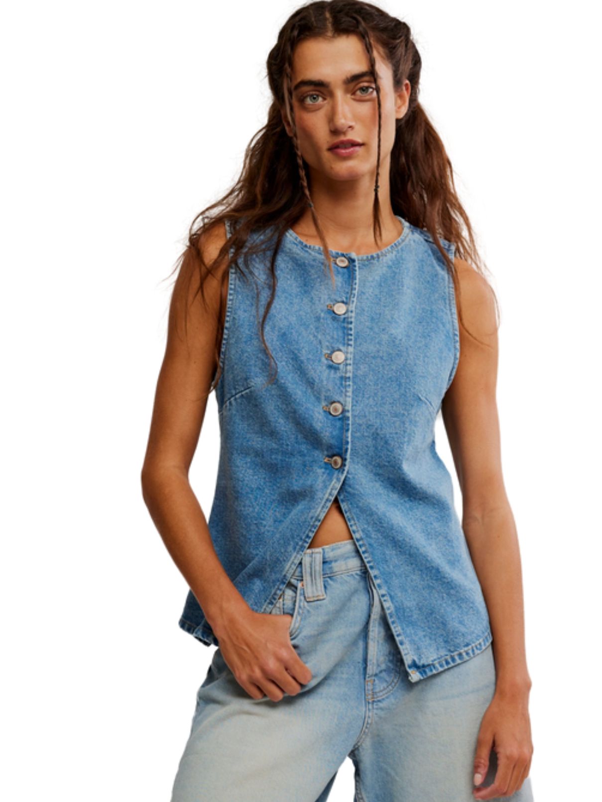 Free People Aimee Vest in Ultra Light Beam
