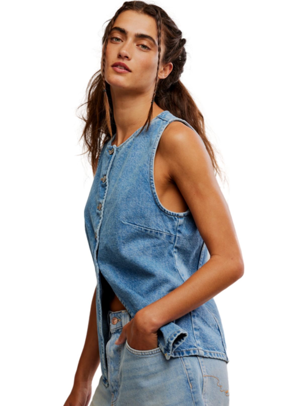 Free People Aimee Vest in Ultra Light Beam
