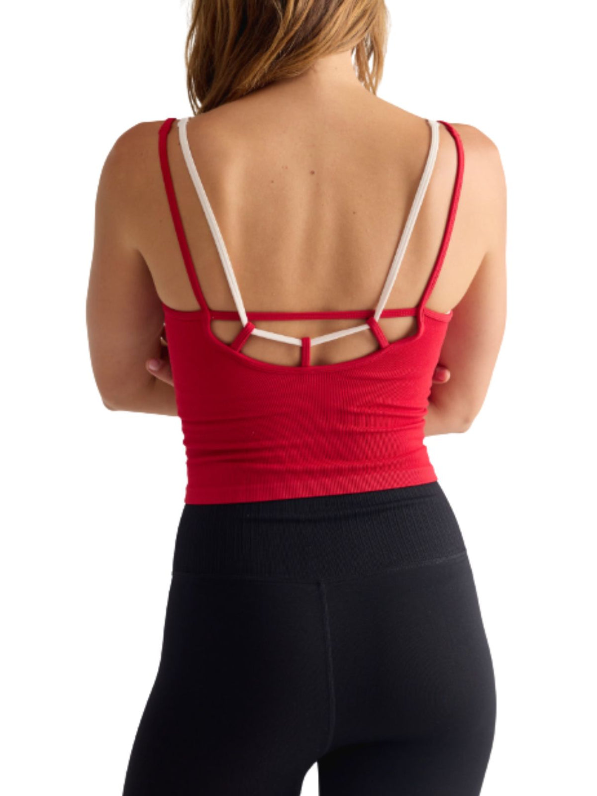 Free People All Clear Coastline Cami in Red & Cream
