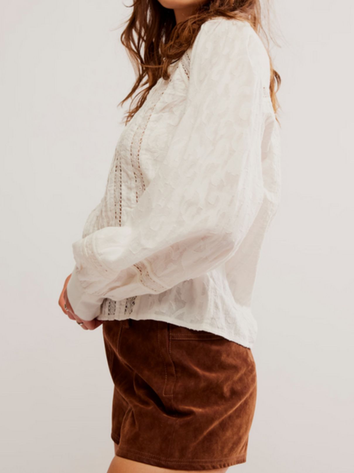 Free People Annabelle Blouse in Optic White