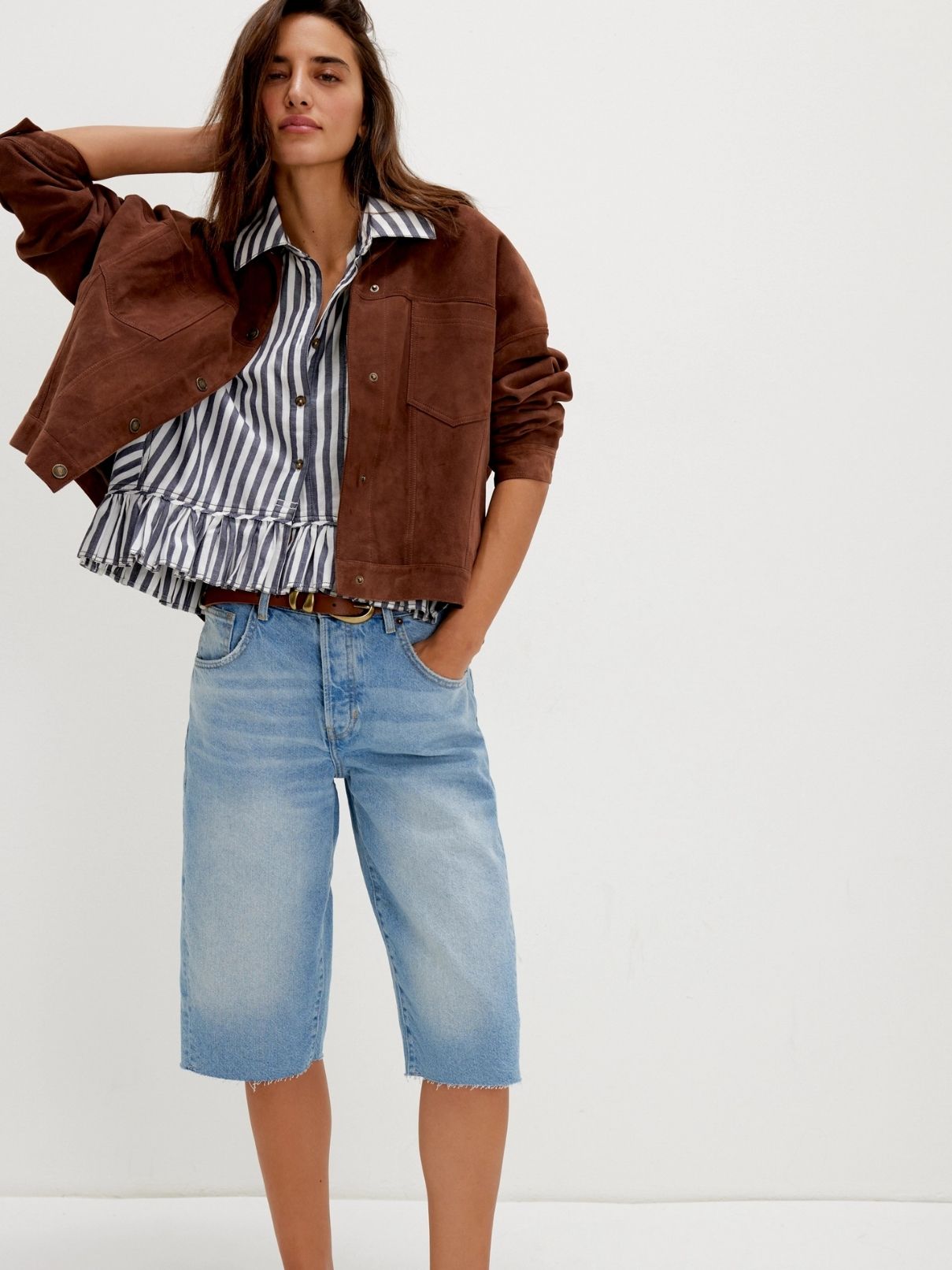 Free People Bailey Stripe Top in Nautical Navy