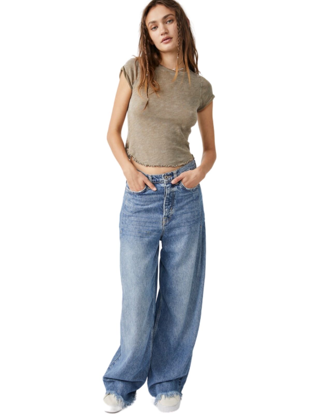 Free People Be My Baby Tee in Tropical Nut