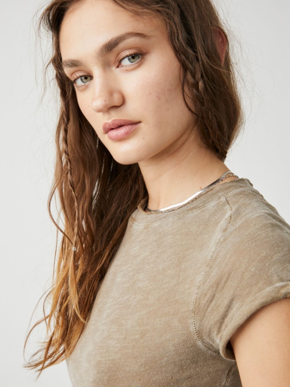 Free People Be My Baby Tee in Tropical Nut