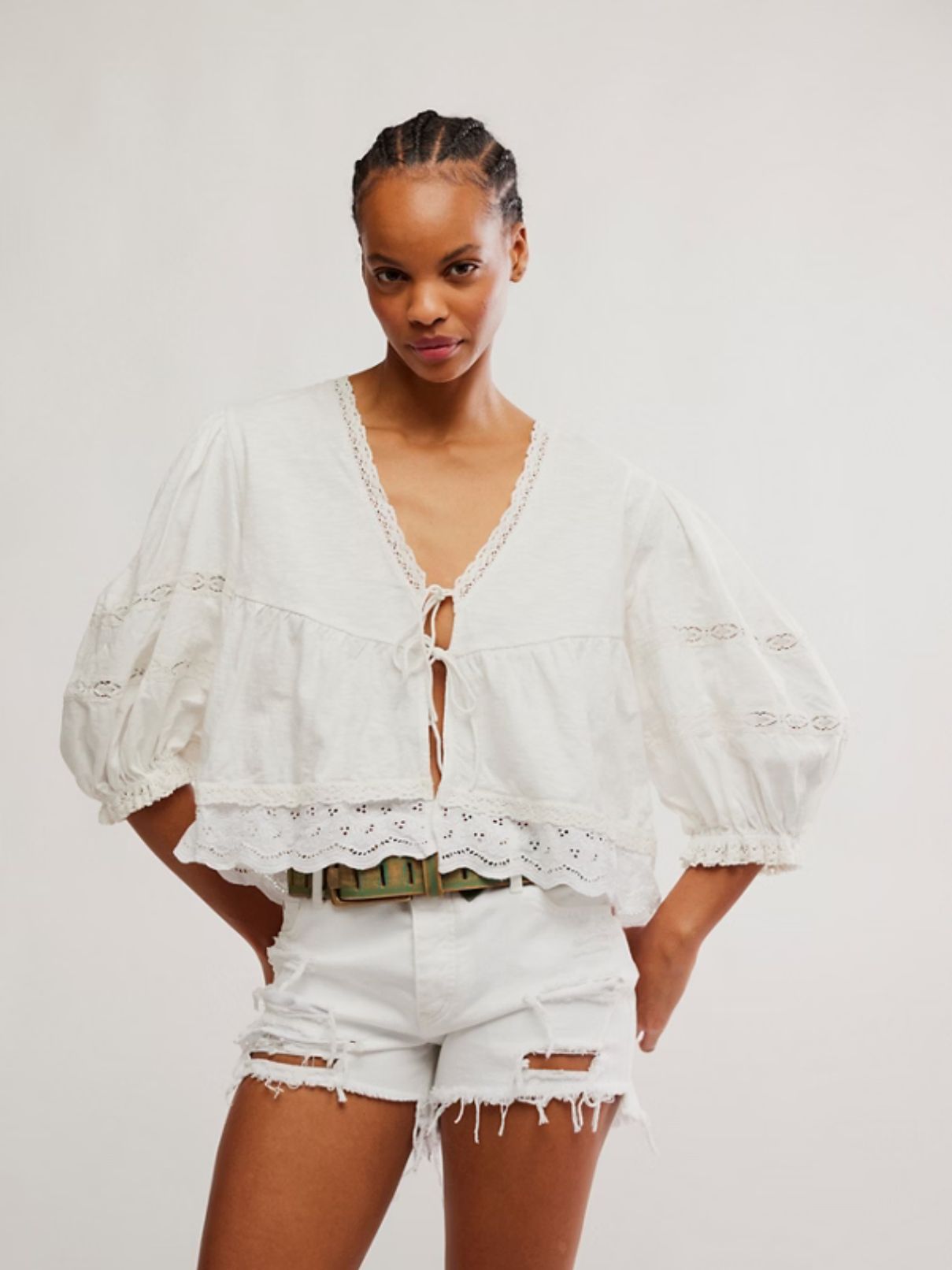 Free People Bowie Reversible Top in Ivory