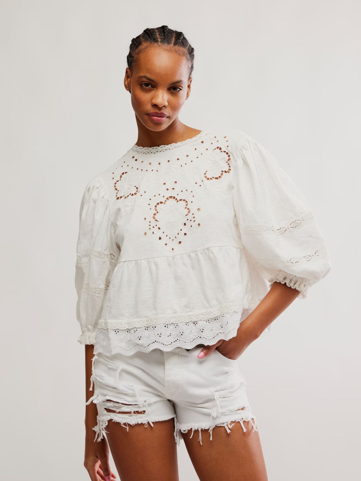 Free People Bowie Reversible Top in Ivory