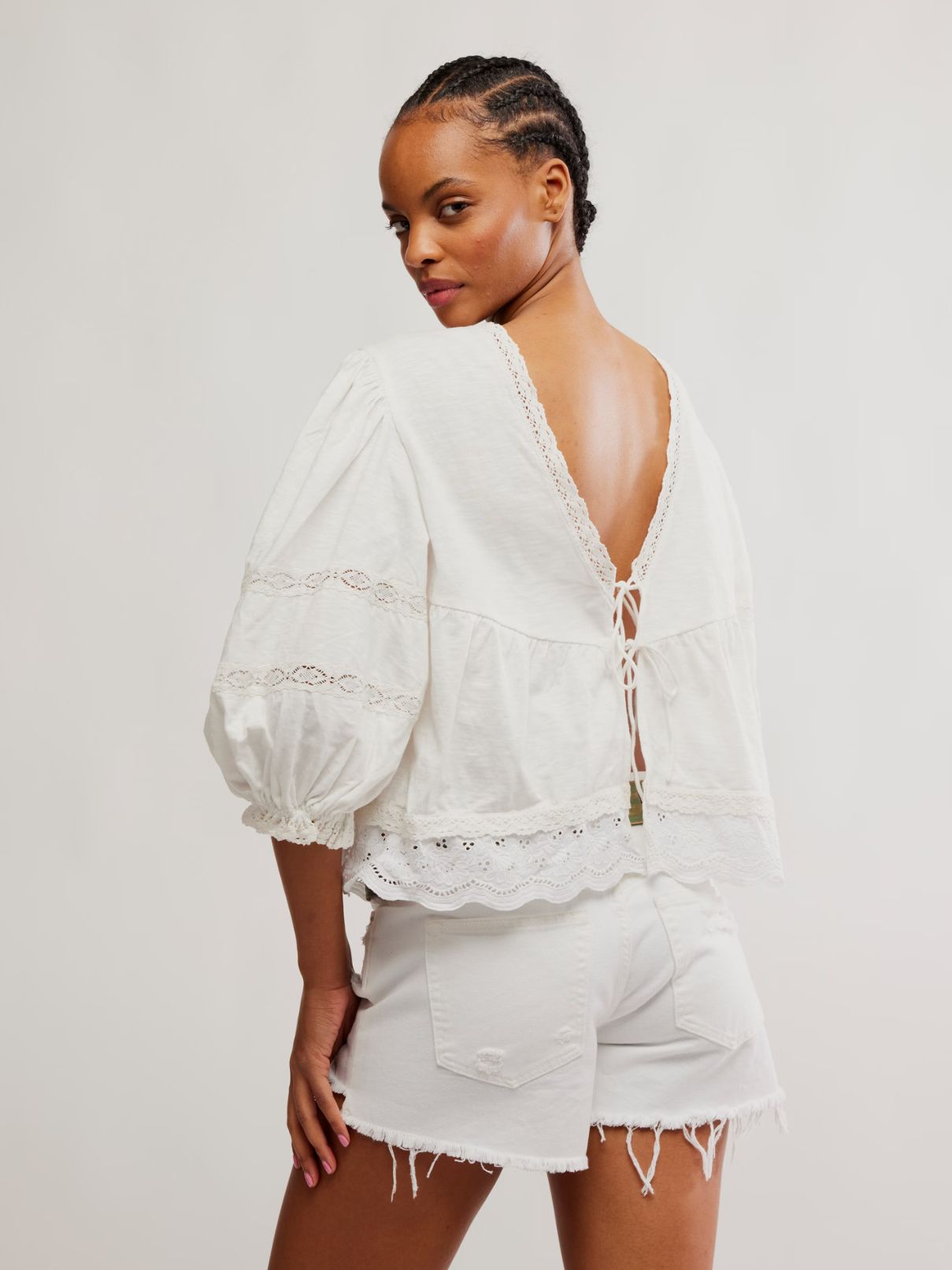 Free People Bowie Reversible Top in Ivory