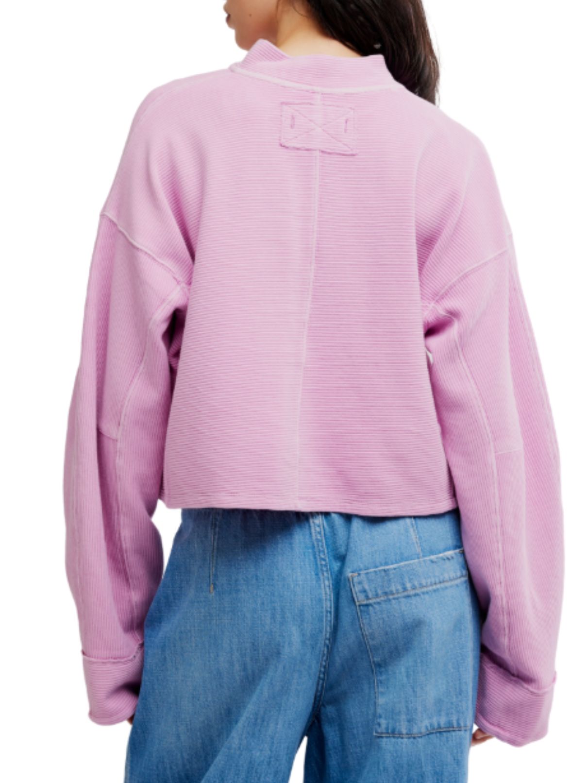 Free People Celeste Quarter Zip in Hummingbird Pink