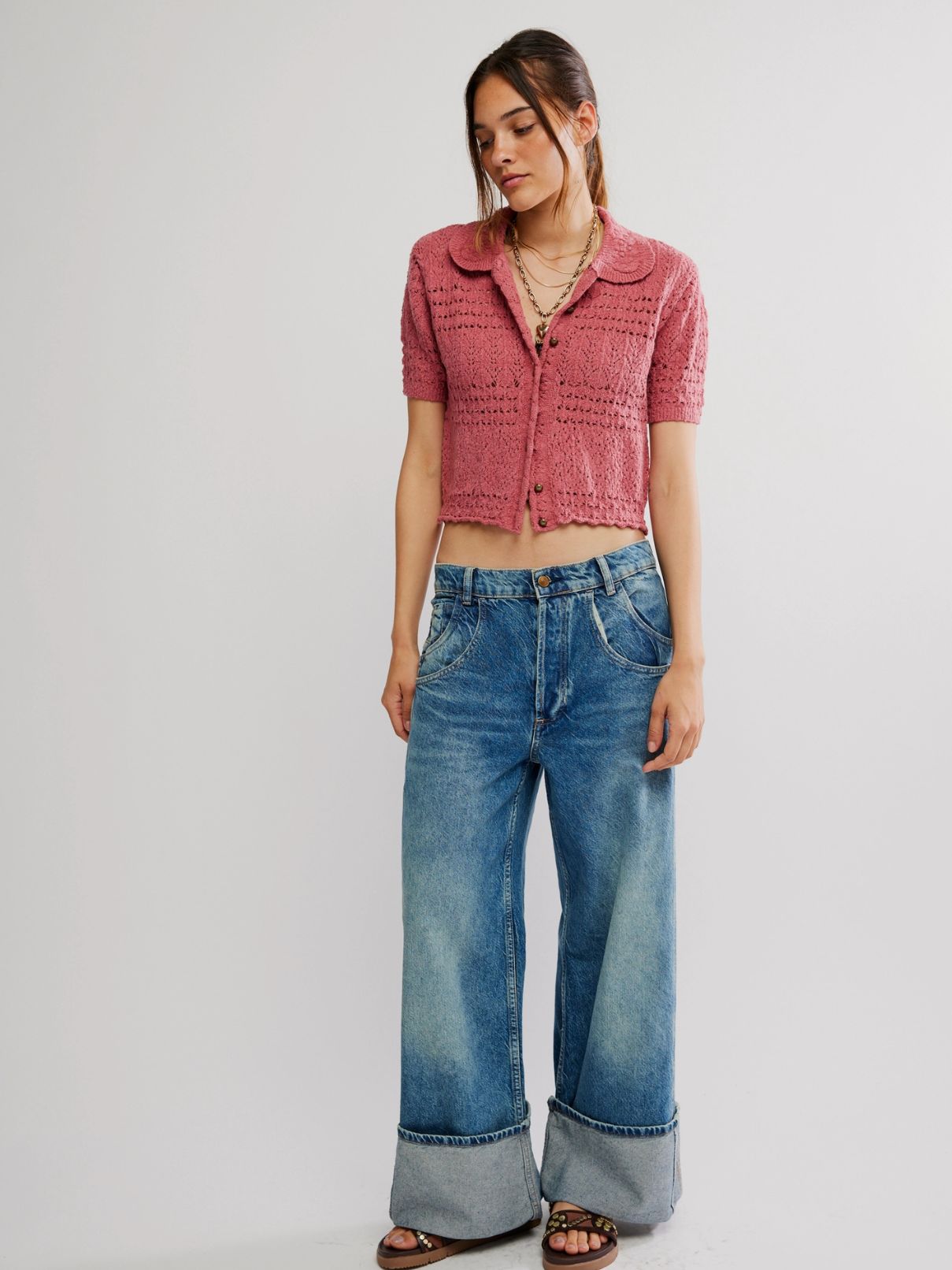 Free People Daylight Cardigan in Faded Rose