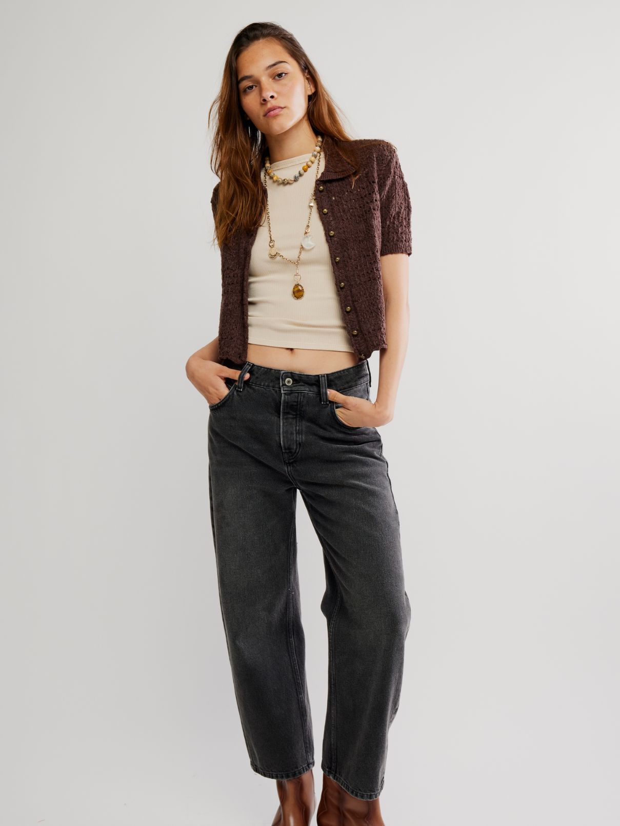 Free People Daylight Cardigan in French Chocolate